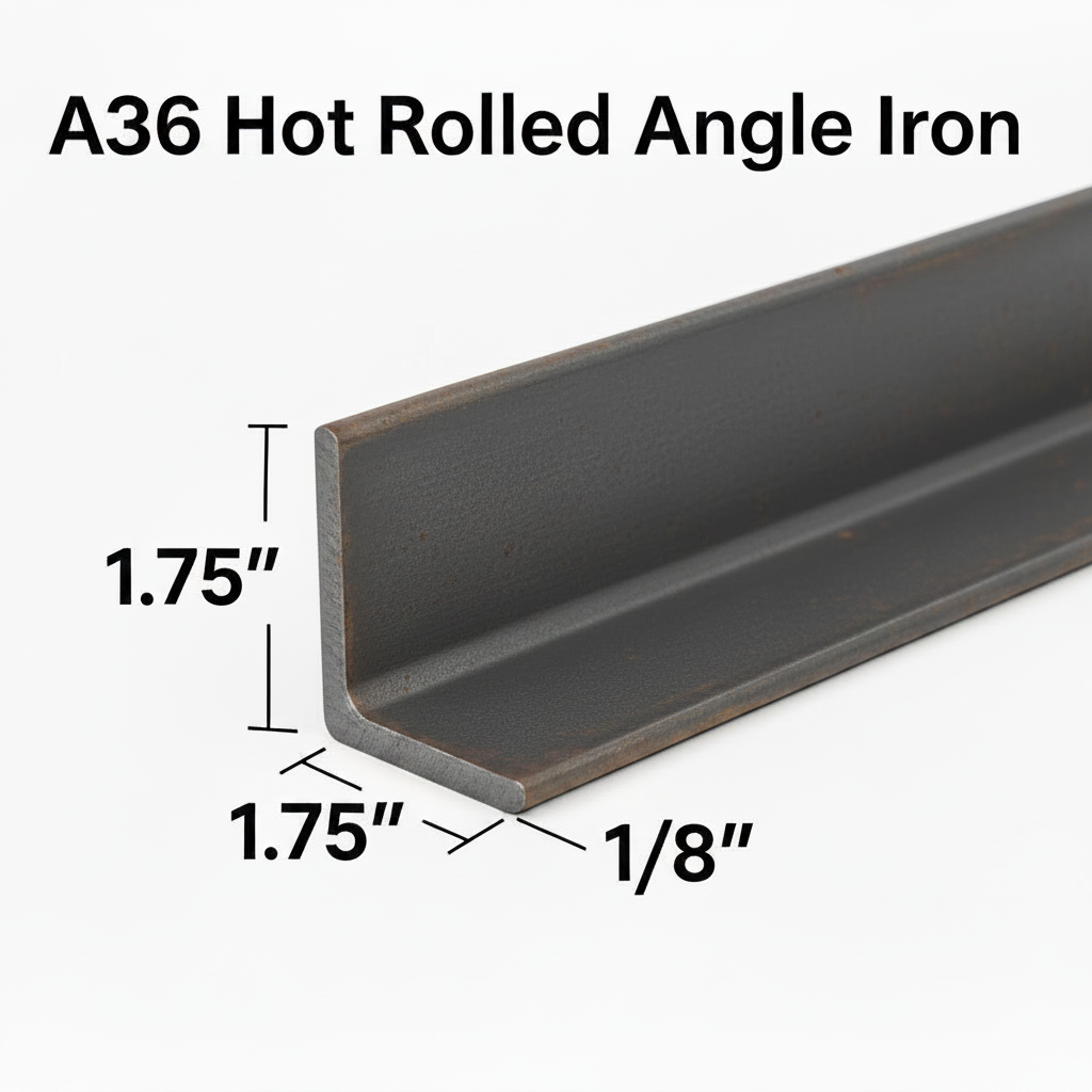 A36 hot rolled Steel angle iron 1.75" x 1.75" x 1/8”