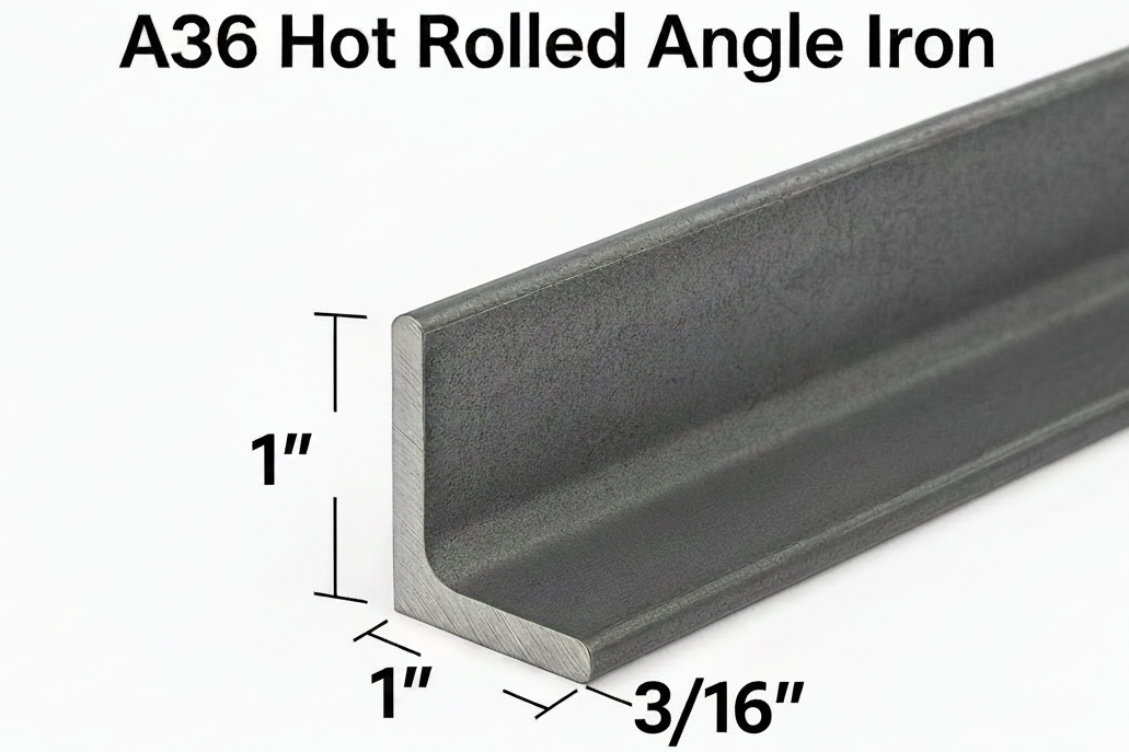 1” x 1” x 3/16” Steel Angle Iron A36 Hot Roll Carbon Steel Angle Bracket Trim 0.1875” Metal Brace
