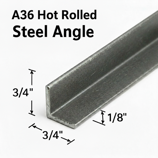 A36 hot rolled steel angle 3/4 x 3/4 x 1/8