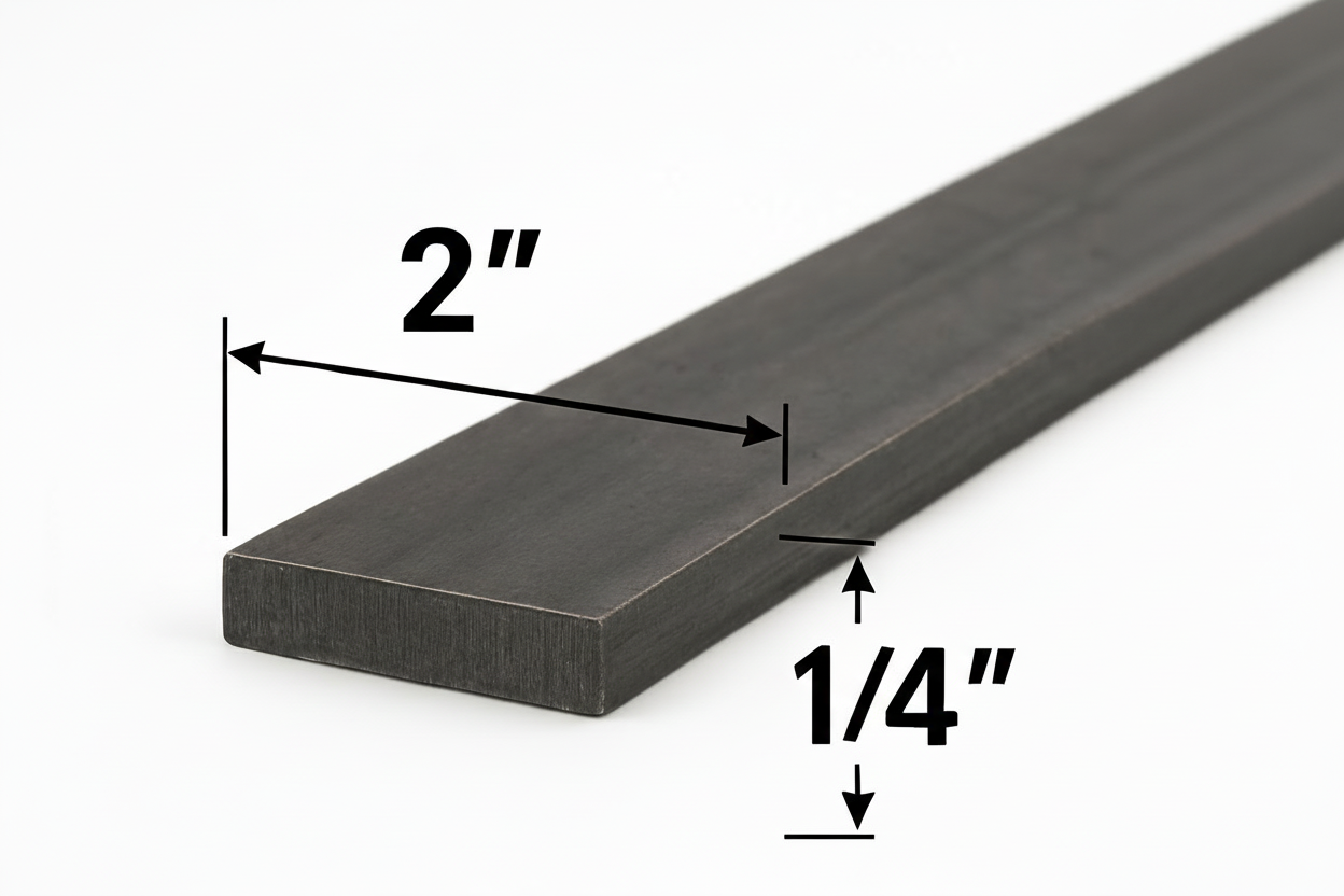A 36 Steel flat bar 1/4 inch thick by 2 inches wide