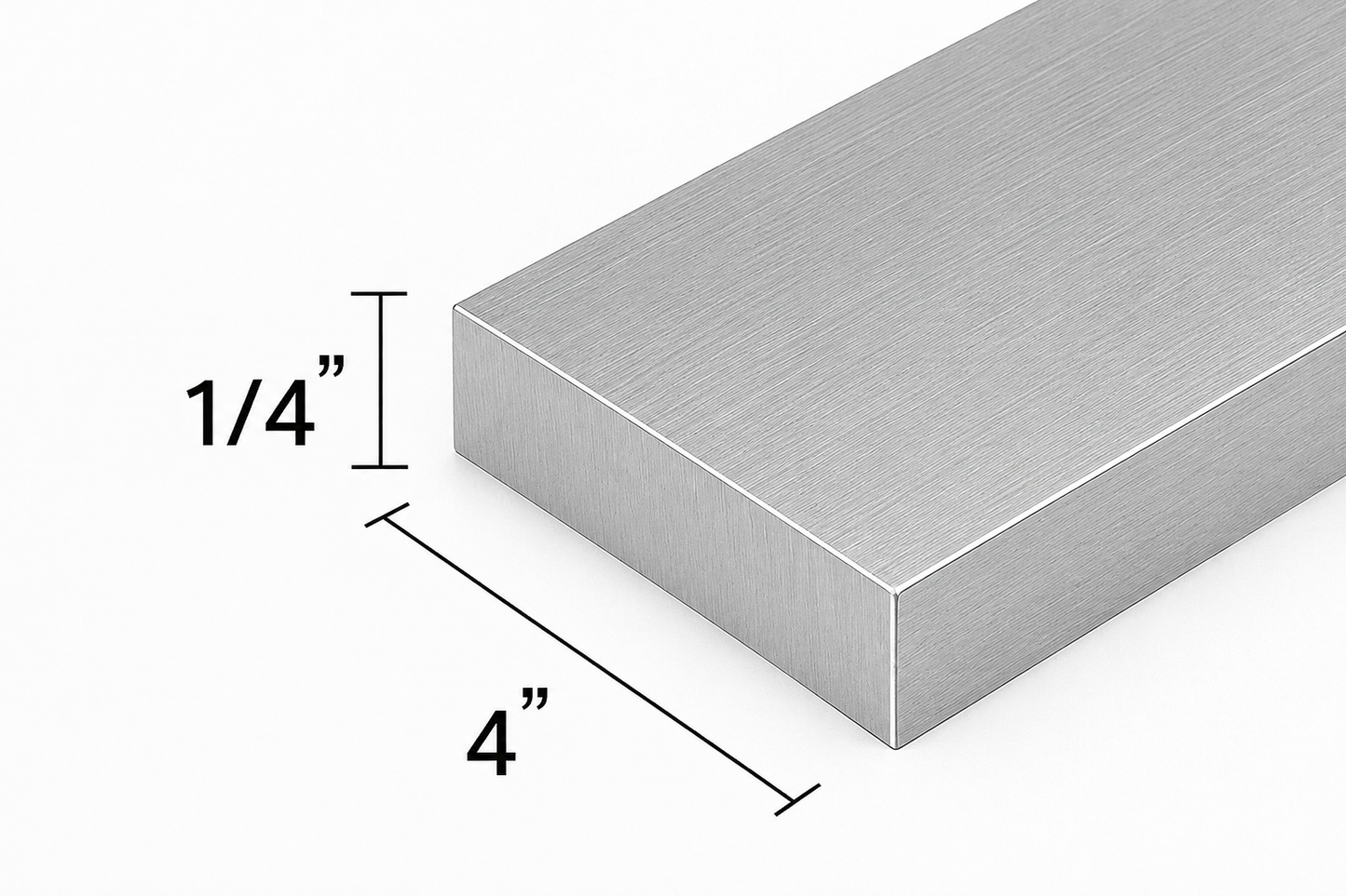 Aluminum Bar with dimensions listed