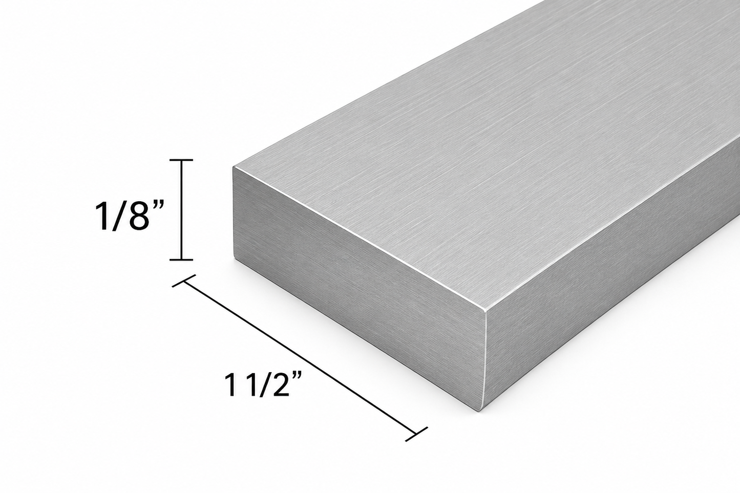Aluminum with dimensions labeled on a white background