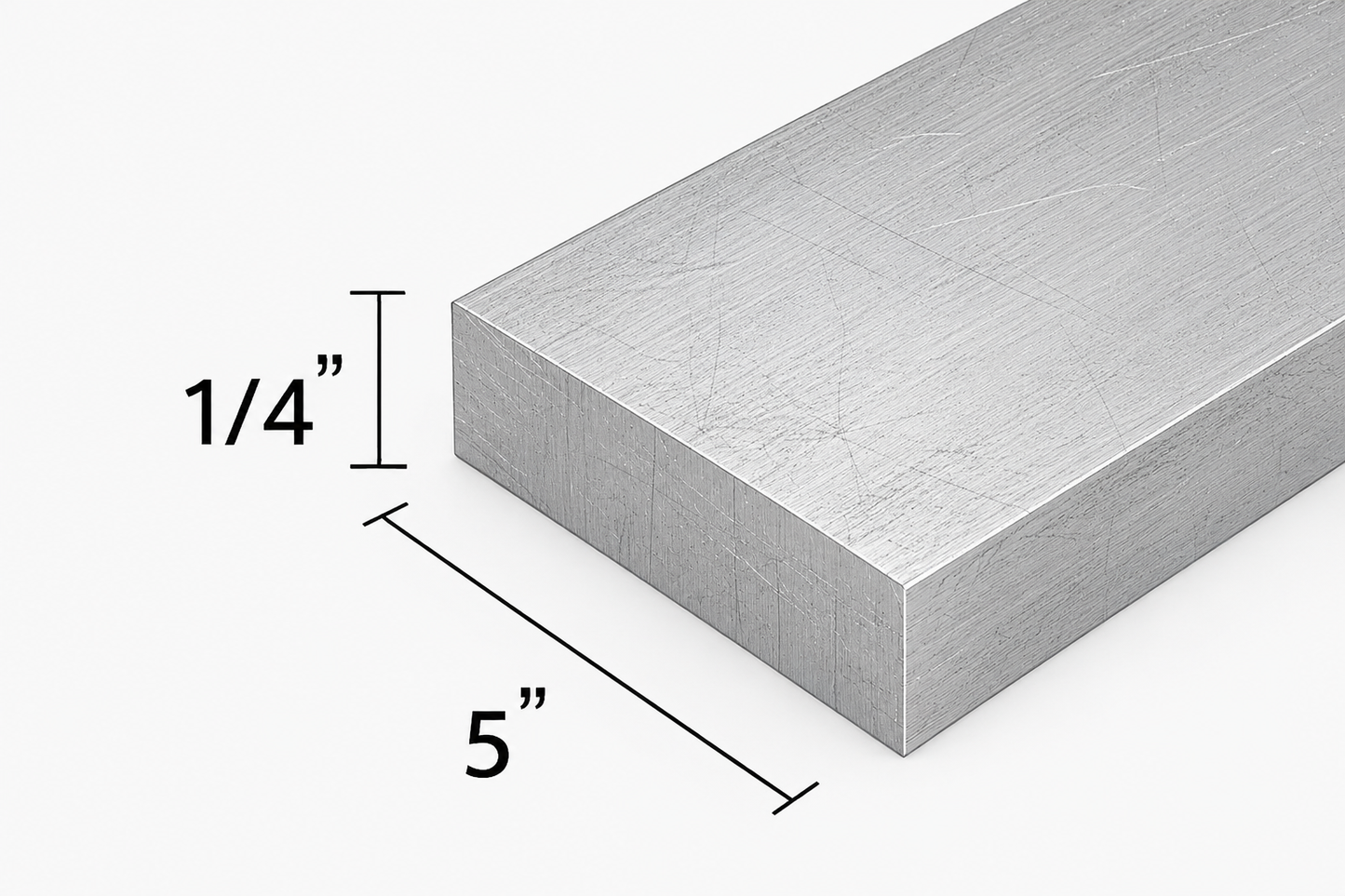 Aluminum flat bar that is 1/4 inch thick and 5 inches wide
