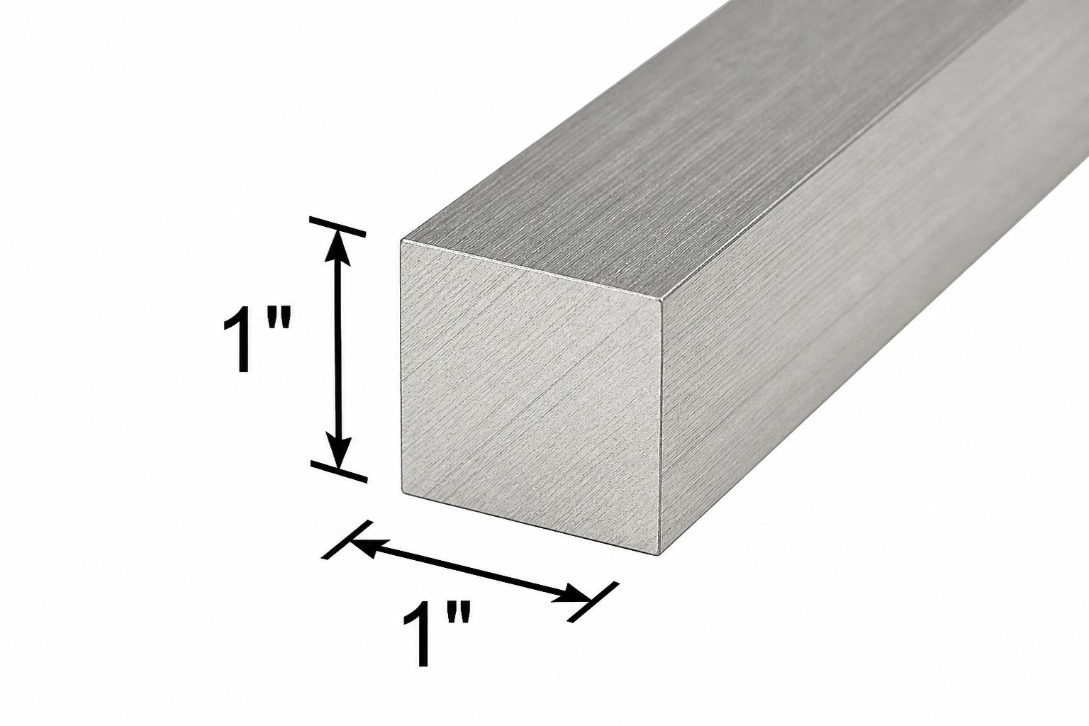 Aluminum square bar that is 1” by 1”