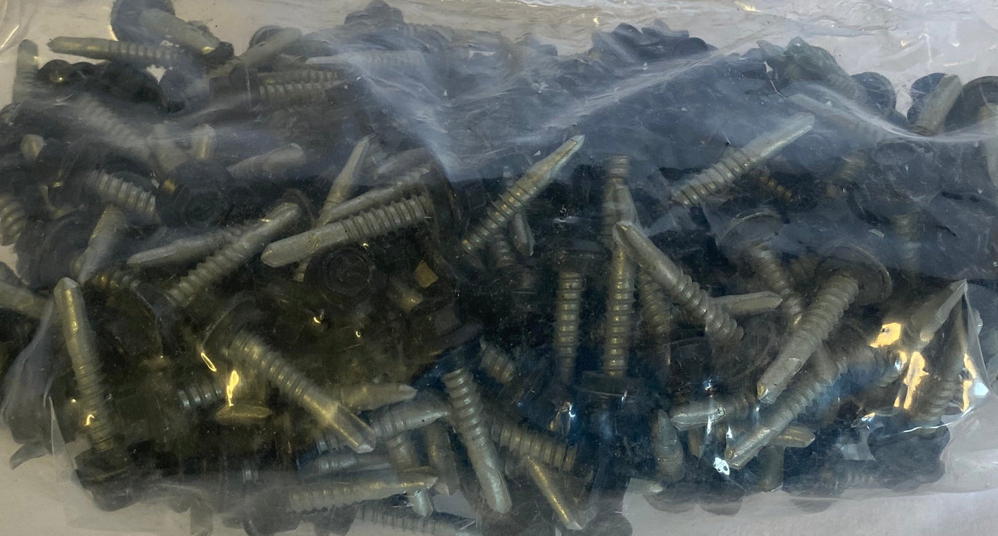 Black metal building screws