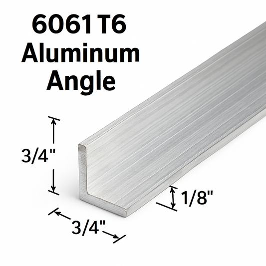 3/4" x 3/4" x 1/8"  Aluminum Angle 6061 T6
