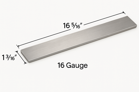 Stainless Steel Flat bar 1 3/16" x 16 5/16" x 16Ga  Grade T304