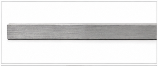 A long, rectangular brushed metal bar shown horizontally against a plain white background.