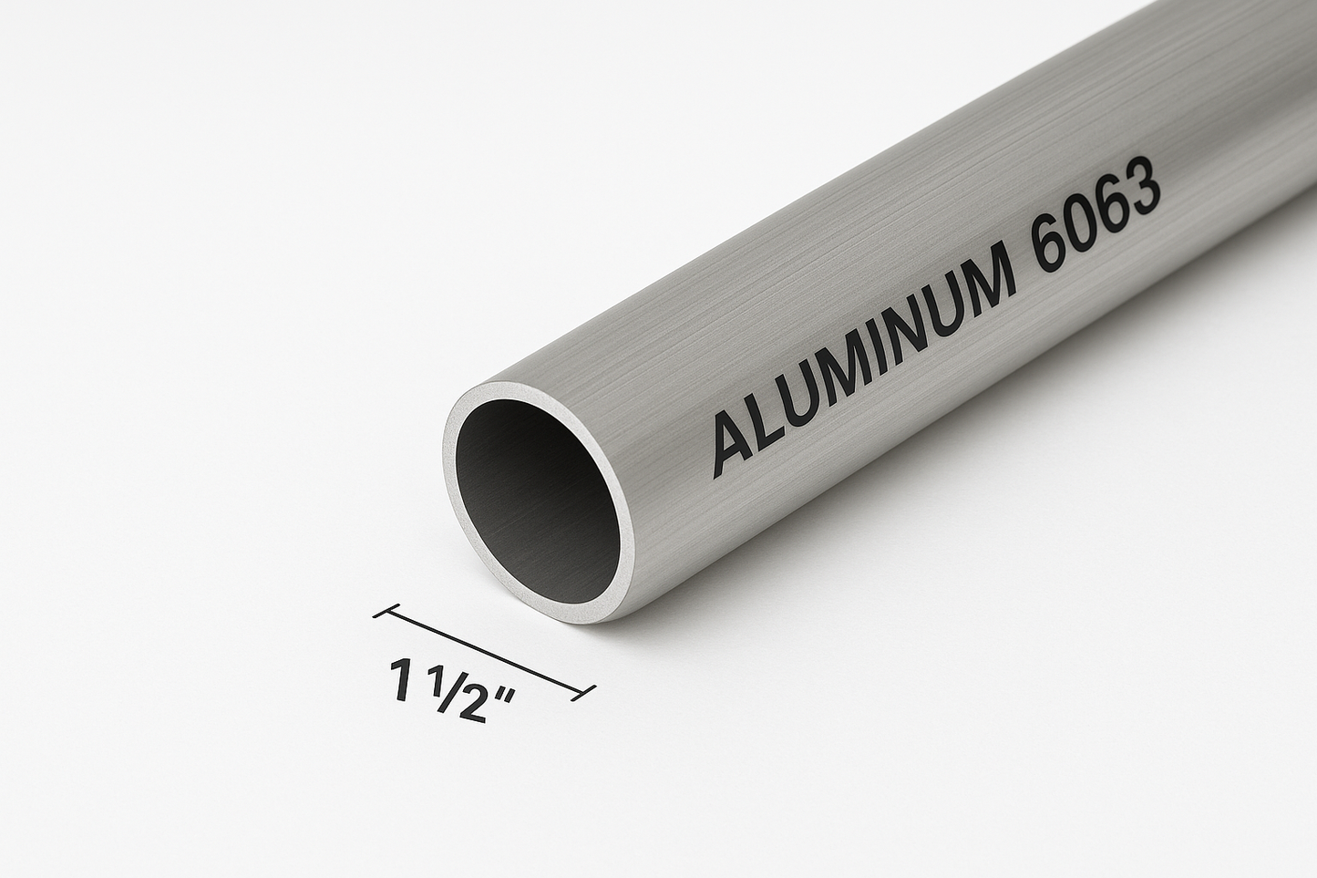1.5" Aluminum 6063-T52 Schedule 40 Pipe - Round Hollow Tube 1 1/2” - Welding Practice - Hollow Round Bar - Handrail for Fabricators - Ordered by the Inch