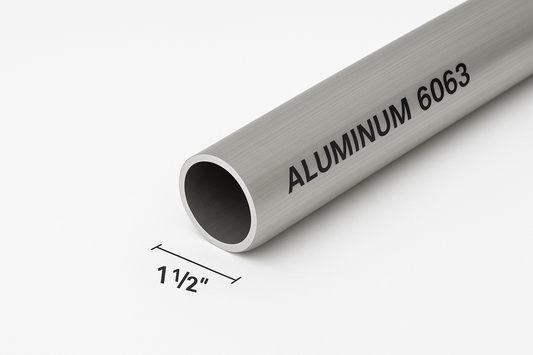1.5" Aluminum 6063-T52 Schedule 40 Pipe - Round Hollow Tube 1 1/2” - Welding Practice - Hollow Round Bar - Handrail for Fabricators - Ordered by the Inch