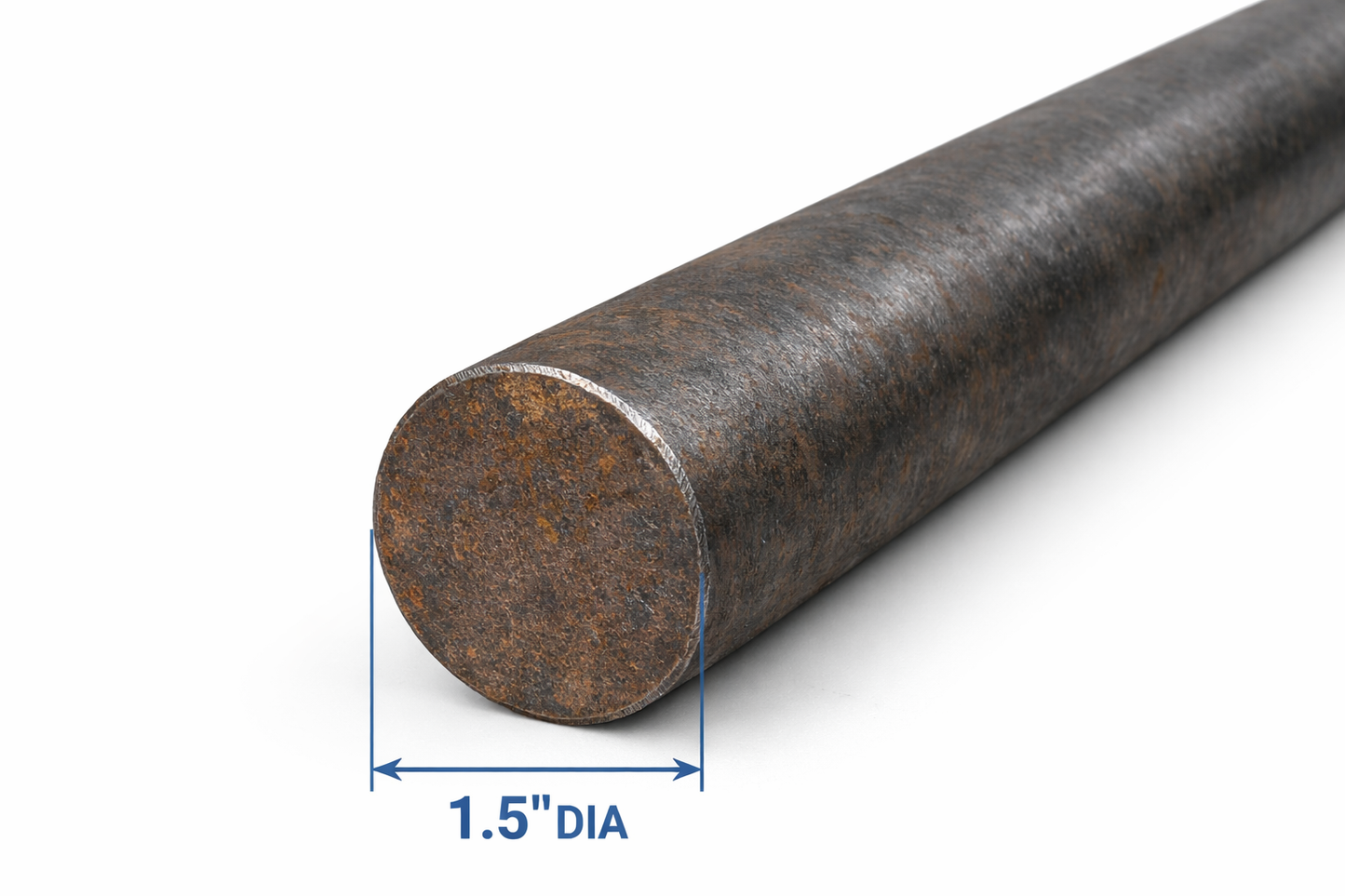 1.5" Solid Carbon Steel Round Bar - A36 Hot Rolled Steel Round Rod - 1 1/2" Steel Metal Shaft - Dowel Rod - Metal Stake -