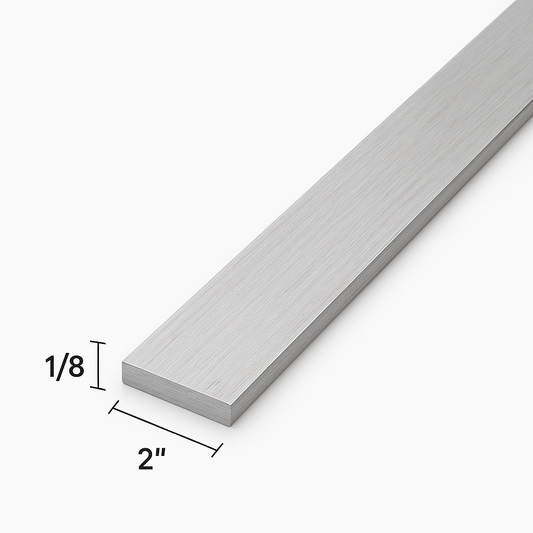 2” by 1/8” aluminum rectangle bar grade 6061-T6 11 gauge flat aluminum strip plate