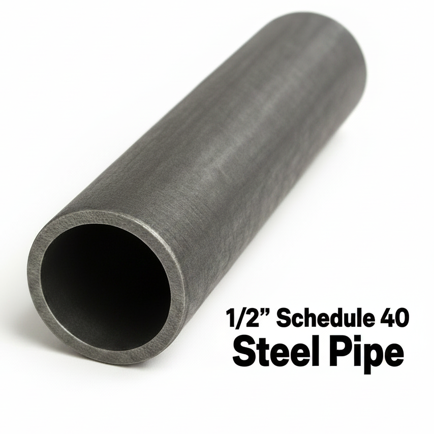 1/2" Steel Schedule 40 Pipe A500 0.5” Round Tube Metal Pole Welding Practice Hollow Bar for Fabricators