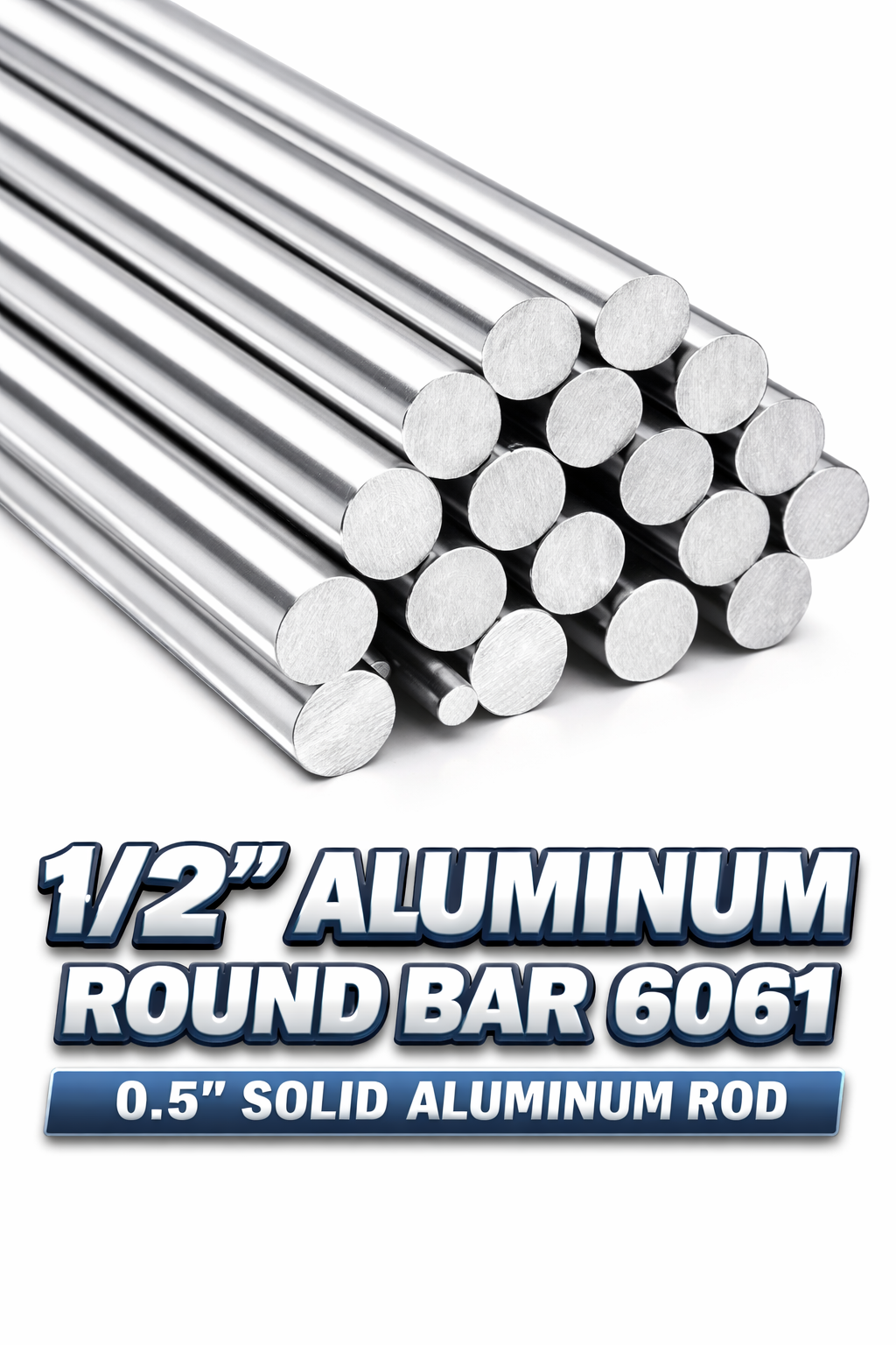 1/2″ Aluminum Round Bar 6061 - 0.5" Solid Rod Metal Shaft, Round Stock, Aluminum Alloy Bar