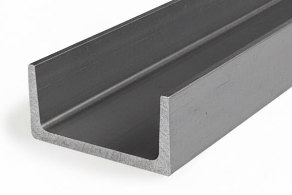 Metal channel on a white background