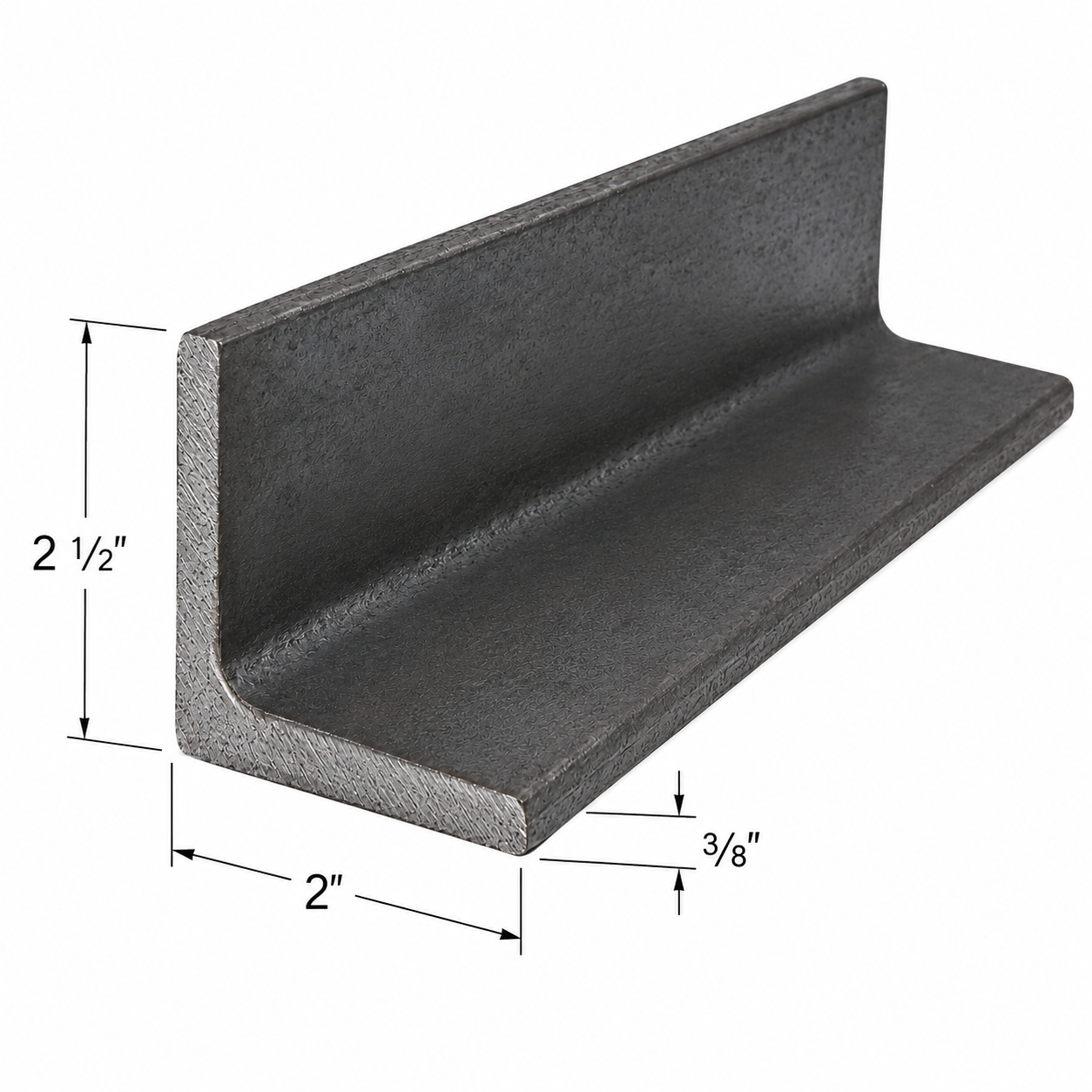 2 1/2” x 2” x 3/8” Steel Angle Iron A36 Hot Rolled Carbon Steel Angle Trim Bracket 2.5” x 2” x 0.375” Metal Lintel Brace