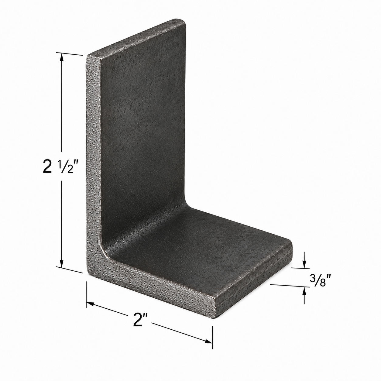 2 1/2” x 2” x 3/8” Steel Angle Iron A36 Hot Rolled Carbon Steel Angle Trim Bracket 2.5” x 2” x 0.375” Metal Lintel Brace