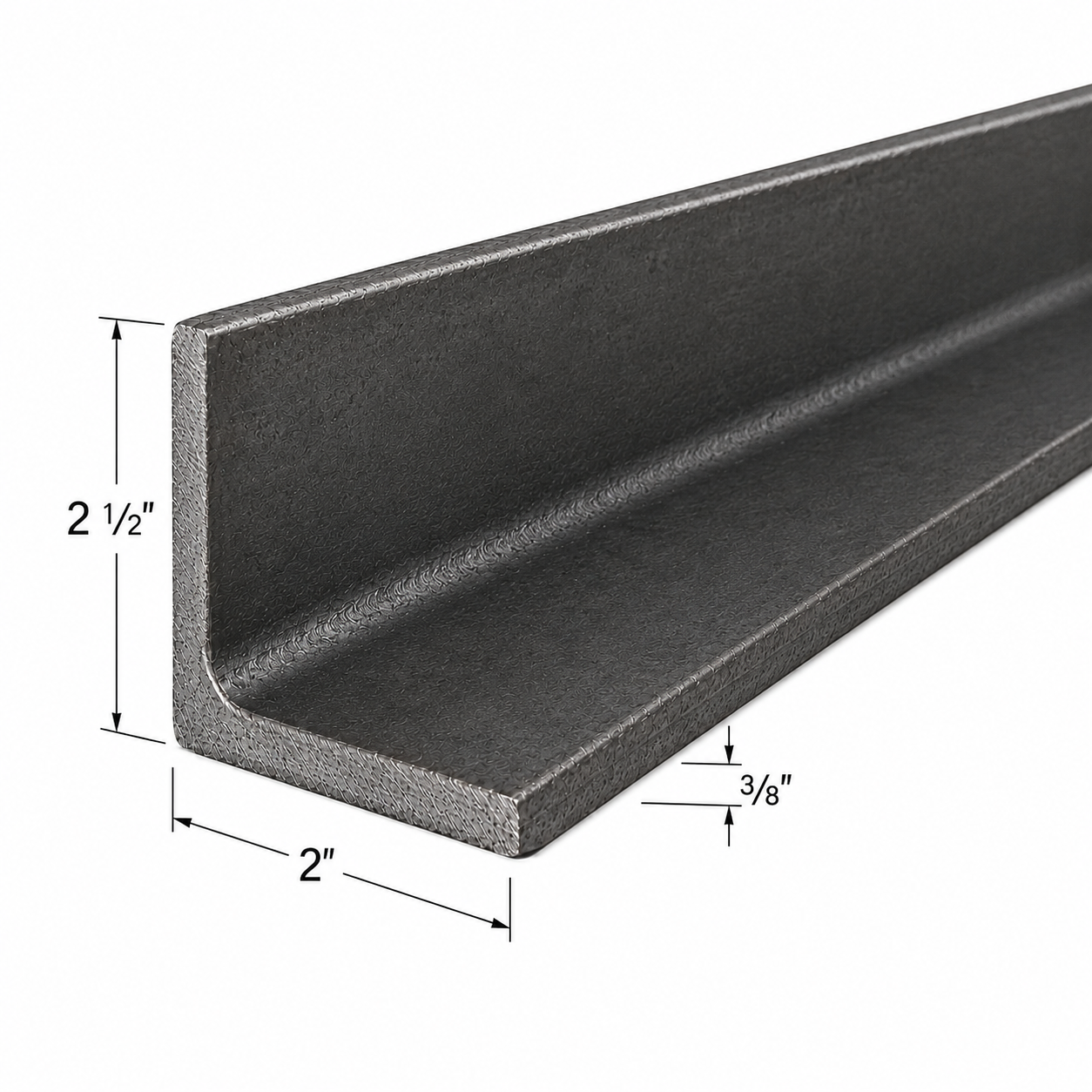 2 1/2” x 2” x 3/8” Steel Angle Iron A36 Hot Rolled Carbon Steel Angle Trim Bracket 2.5” x 2” x 0.375” Metal Lintel Brace