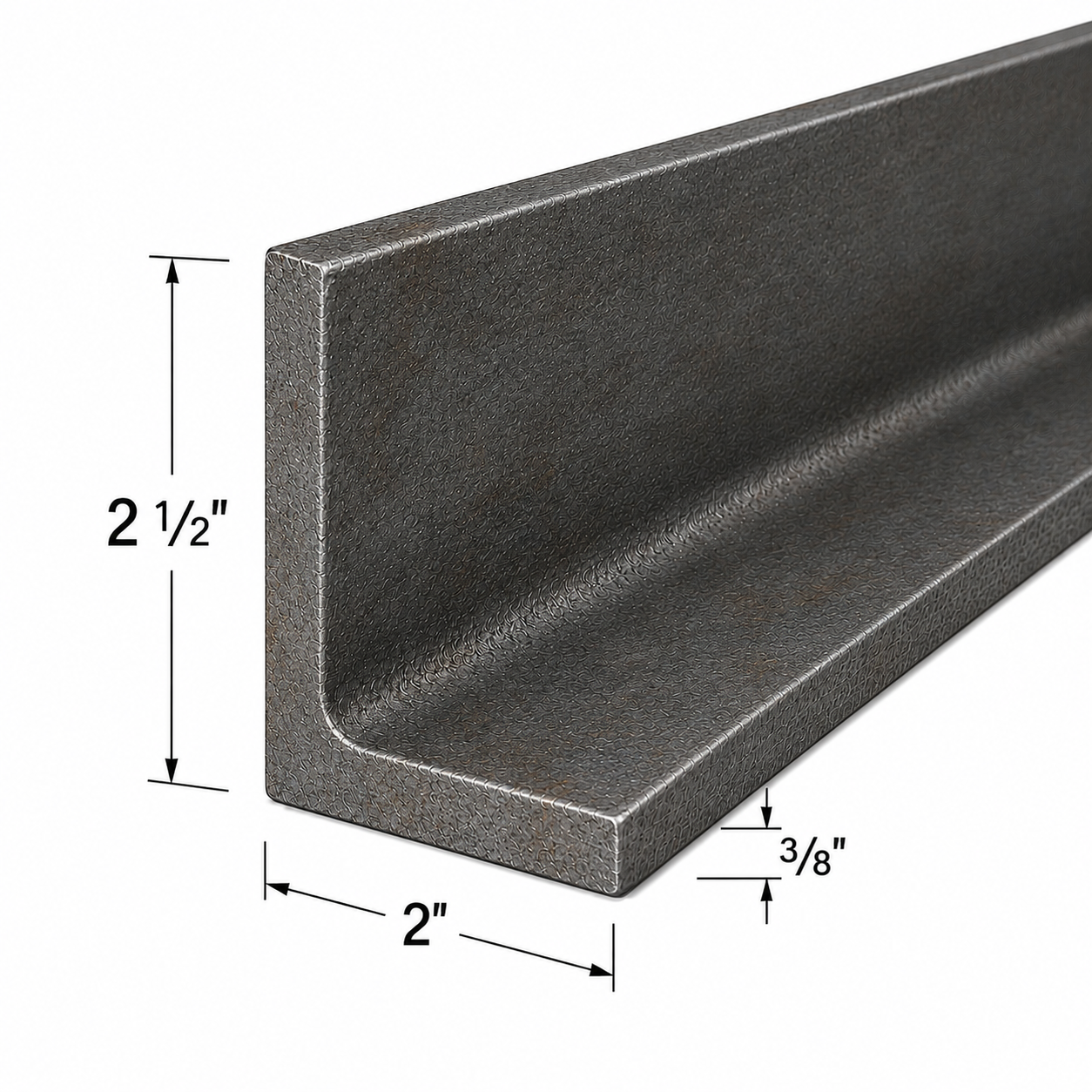 2 1/2” x 2” x 3/8” Steel Angle Iron A36 Hot Rolled Carbon Steel Angle Trim Bracket 2.5” x 2” x 0.375” Metal Lintel Brace
