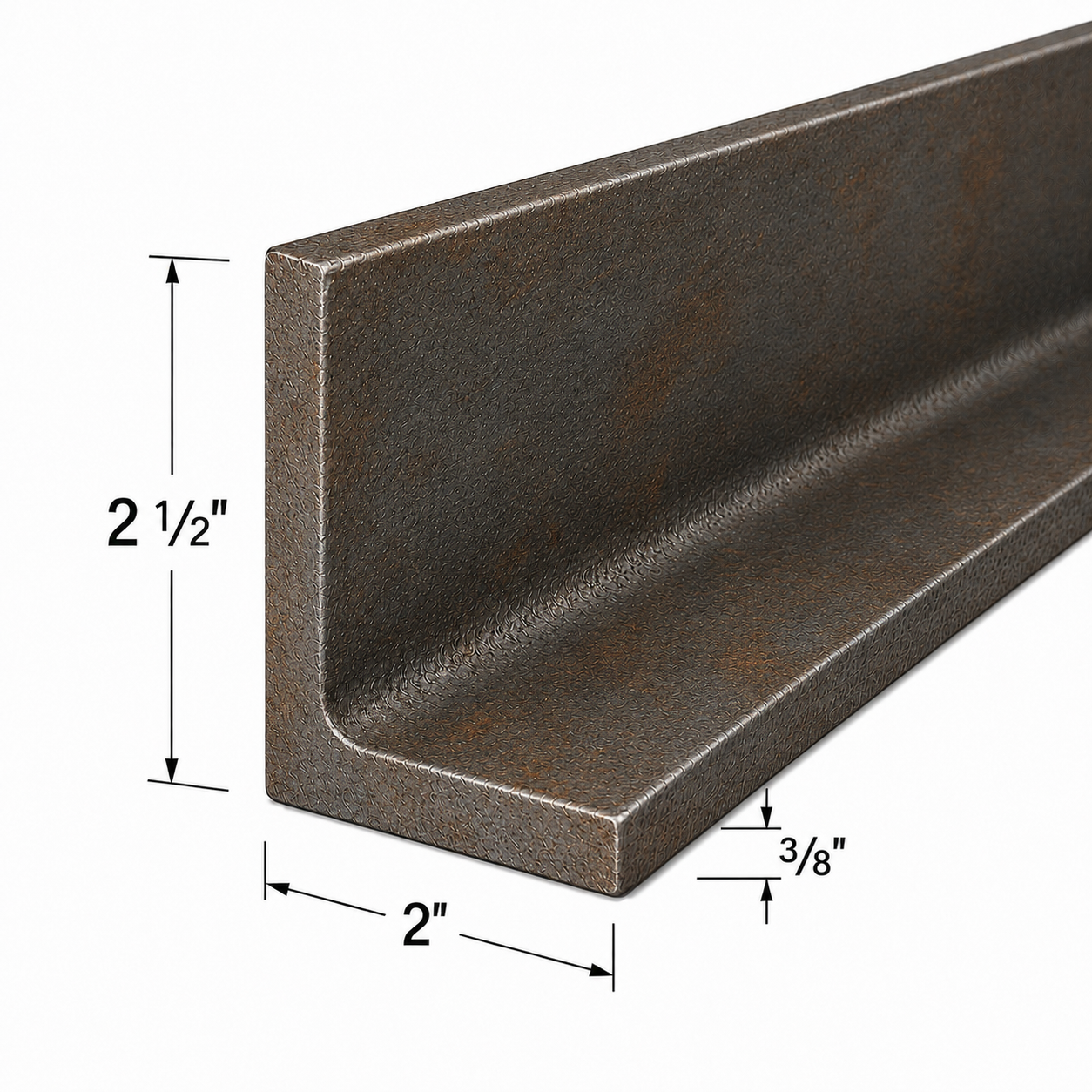 2 1/2” x 2” x 3/8” Steel Angle Iron A36 Hot Rolled Carbon Steel Angle Trim Bracket 2.5” x 2” x 0.375” Metal Lintel Brace