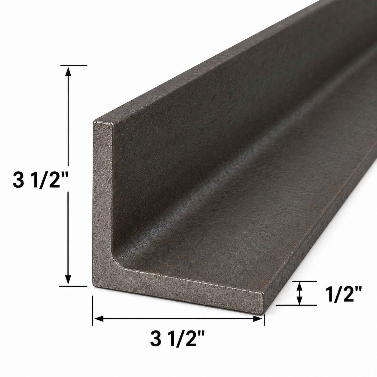 3.5” x 3.5” x 0.5” Steel Angle Iron A36 Hot Rolled Carbon Steel Lintel Bracket 3 1/2” x 3 1/2” x 1/2” Metal Angle Trim Brace