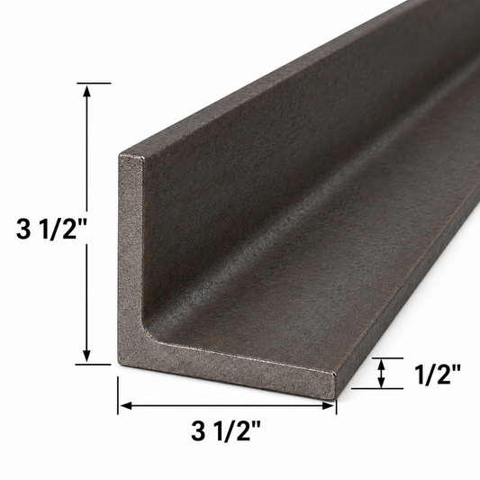 3.5” x 3.5” x 0.5” Steel Angle Iron A36 Hot Rolled Carbon Steel Lintel Bracket 3 1/2” x 3 1/2” x 1/2” Metal Angle Trim Brace