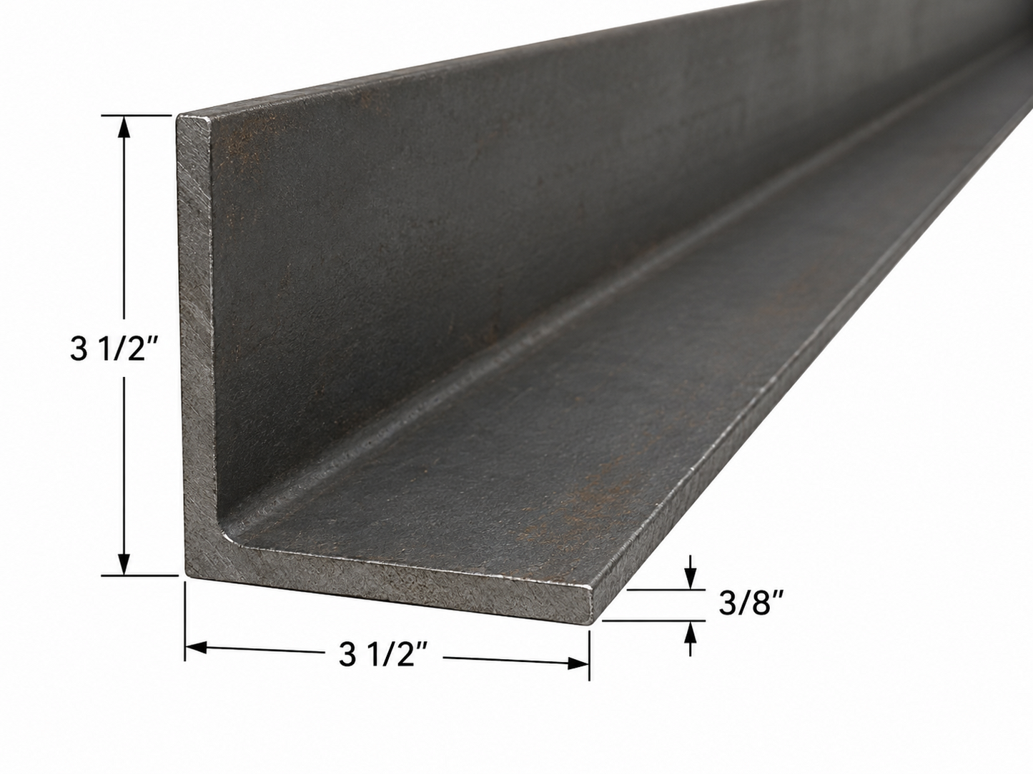 3 1/2” x 3 1/2” x 3/8” Steel Angle Iron A36 Hot Rolled Carbon Steel Trim Bracket 3.5” x 3.5” x 0.375” Lintel Brace