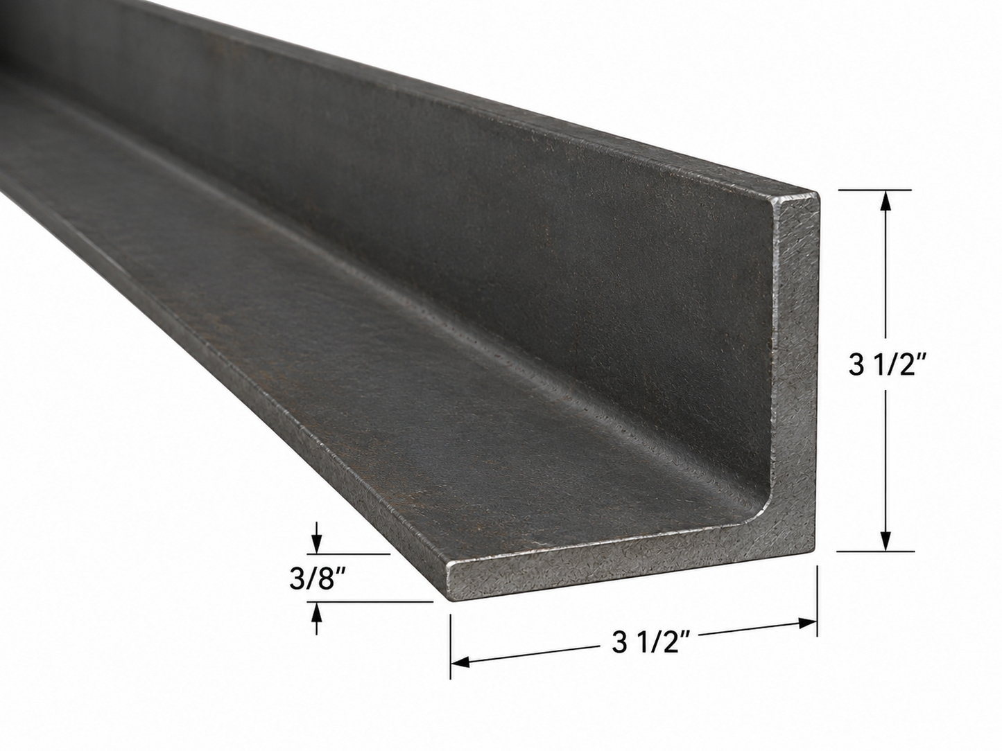 3 1/2” x 3 1/2” x 3/8” Steel Angle Iron A36 Hot Rolled Carbon Steel Trim Bracket 3.5” x 3.5” x 0.375” Lintel Brace