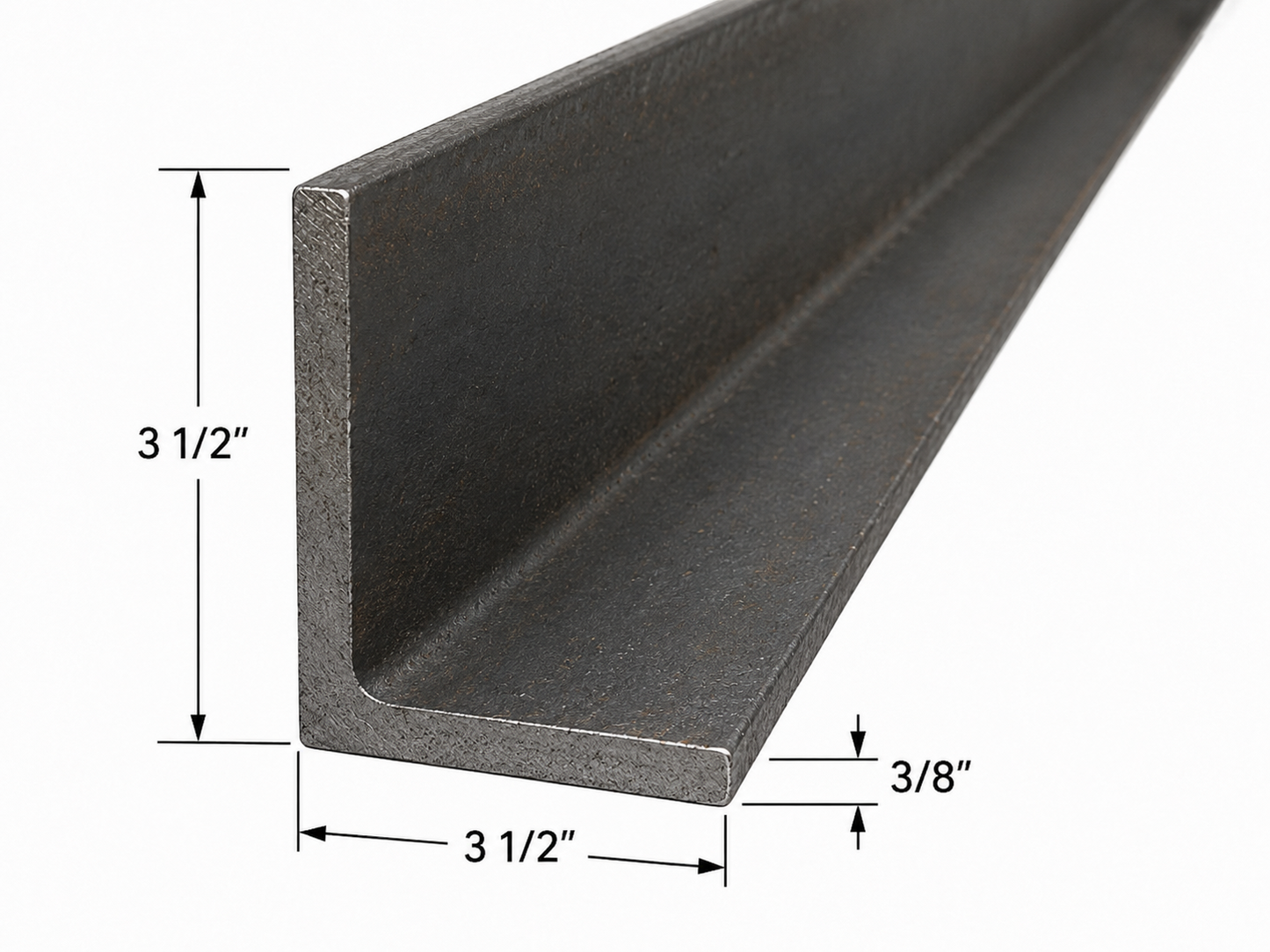 3 1/2” x 3 1/2” x 3/8” Steel Angle Iron A36 Hot Rolled Carbon Steel Trim Bracket 3.5” x 3.5” x 0.375” Lintel Brace