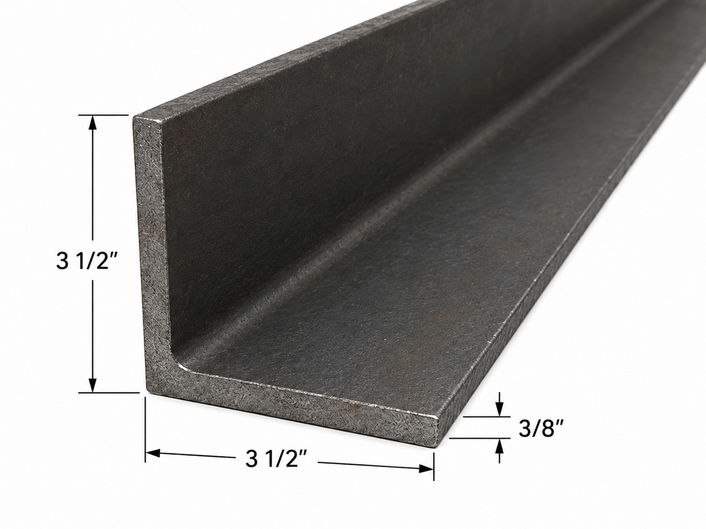 3 1/2” x 3 1/2” x 3/8” Steel Angle Iron A36 Hot Rolled Carbon Steel Trim Bracket 3.5” x 3.5” x 0.375” Lintel Brace