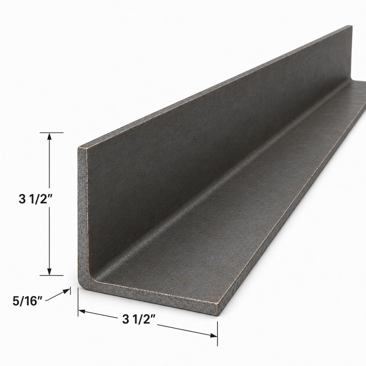 3 1/2” x 3 1/2” x 5/16” Steel Angle Iron A36 Hot Rolled Carbon Steel Trim Bracket 3.5” x 3.5” x 0.3125” Metal Lintel Brace