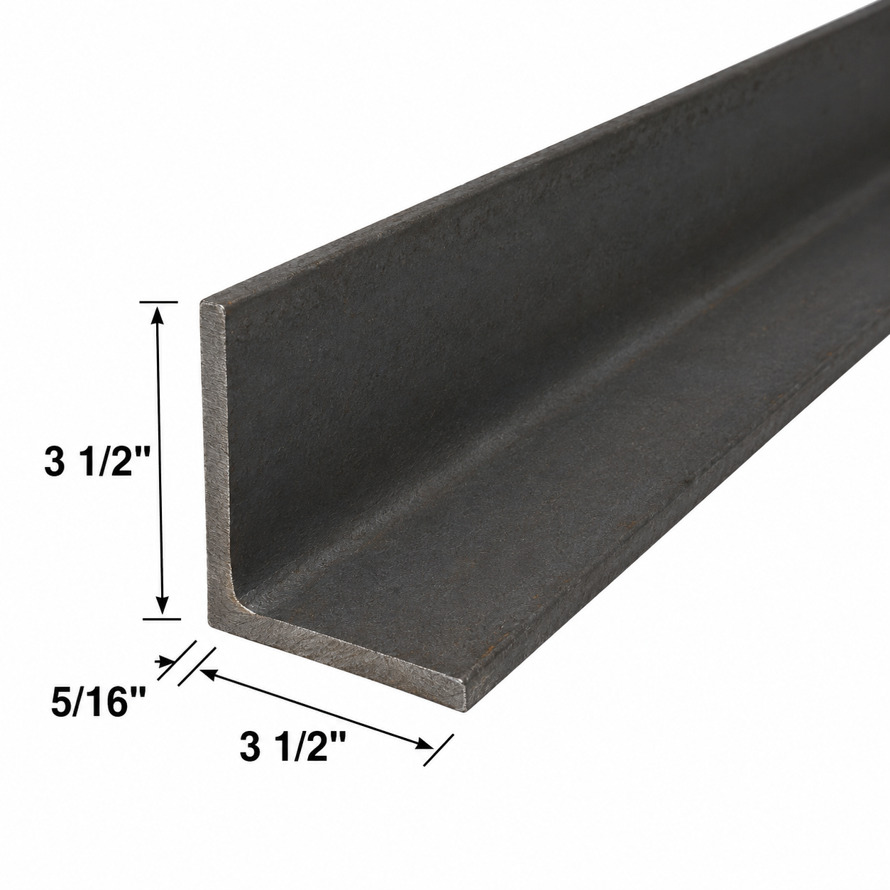 3 1/2” x 3 1/2” x 5/16” Steel Angle Iron A36 Hot Rolled Carbon Steel Trim Bracket 3.5” x 3.5” x 0.3125” Metal Lintel Brace