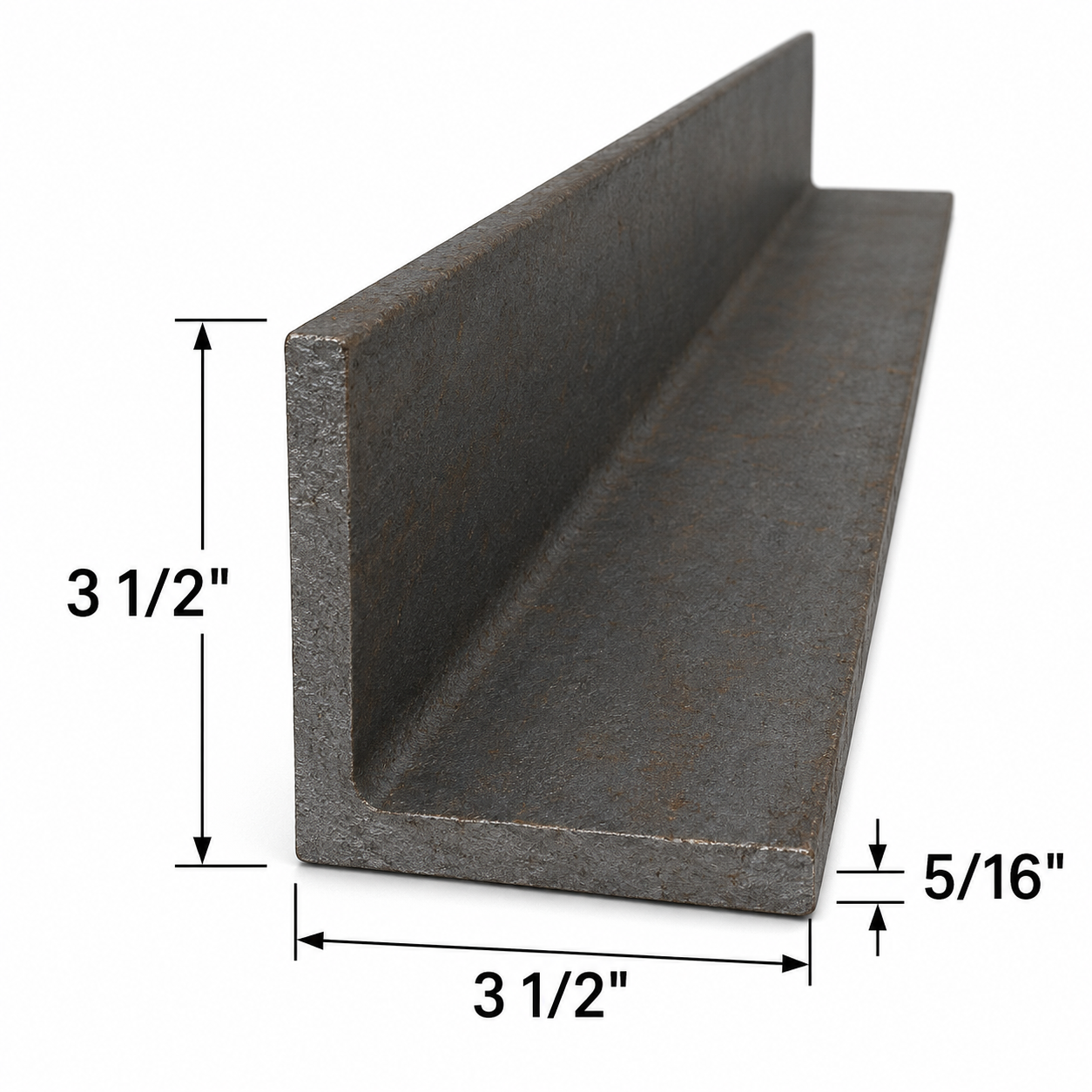 3 1/2” x 3 1/2” x 5/16” Steel Angle Iron A36 Hot Rolled Carbon Steel Trim Bracket 3.5” x 3.5” x 0.3125” Metal Lintel Brace