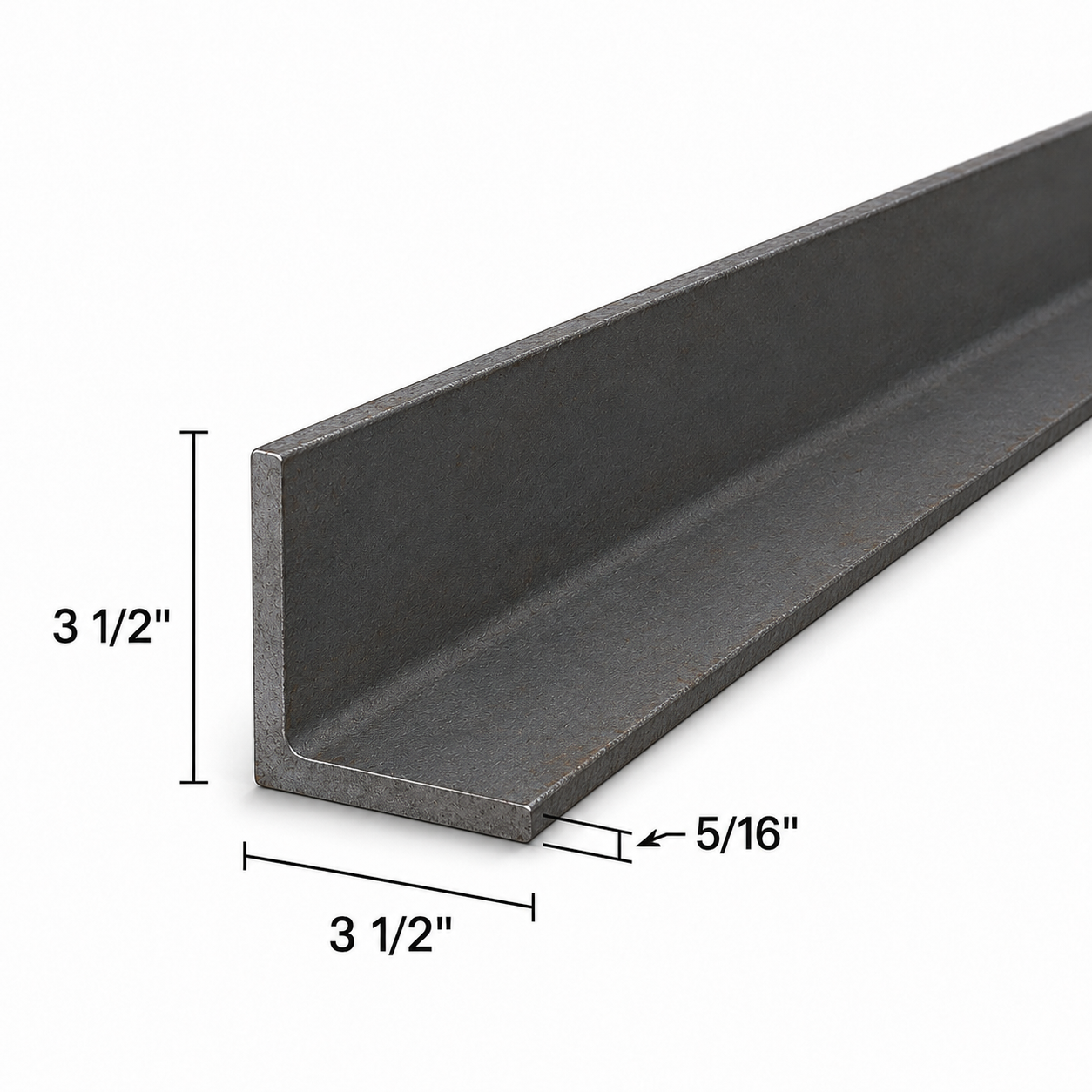 3 1/2” x 3 1/2” x 5/16” Steel Angle Iron A36 Hot Rolled Carbon Steel Trim Bracket 3.5” x 3.5” x 0.3125” Metal Lintel Brace