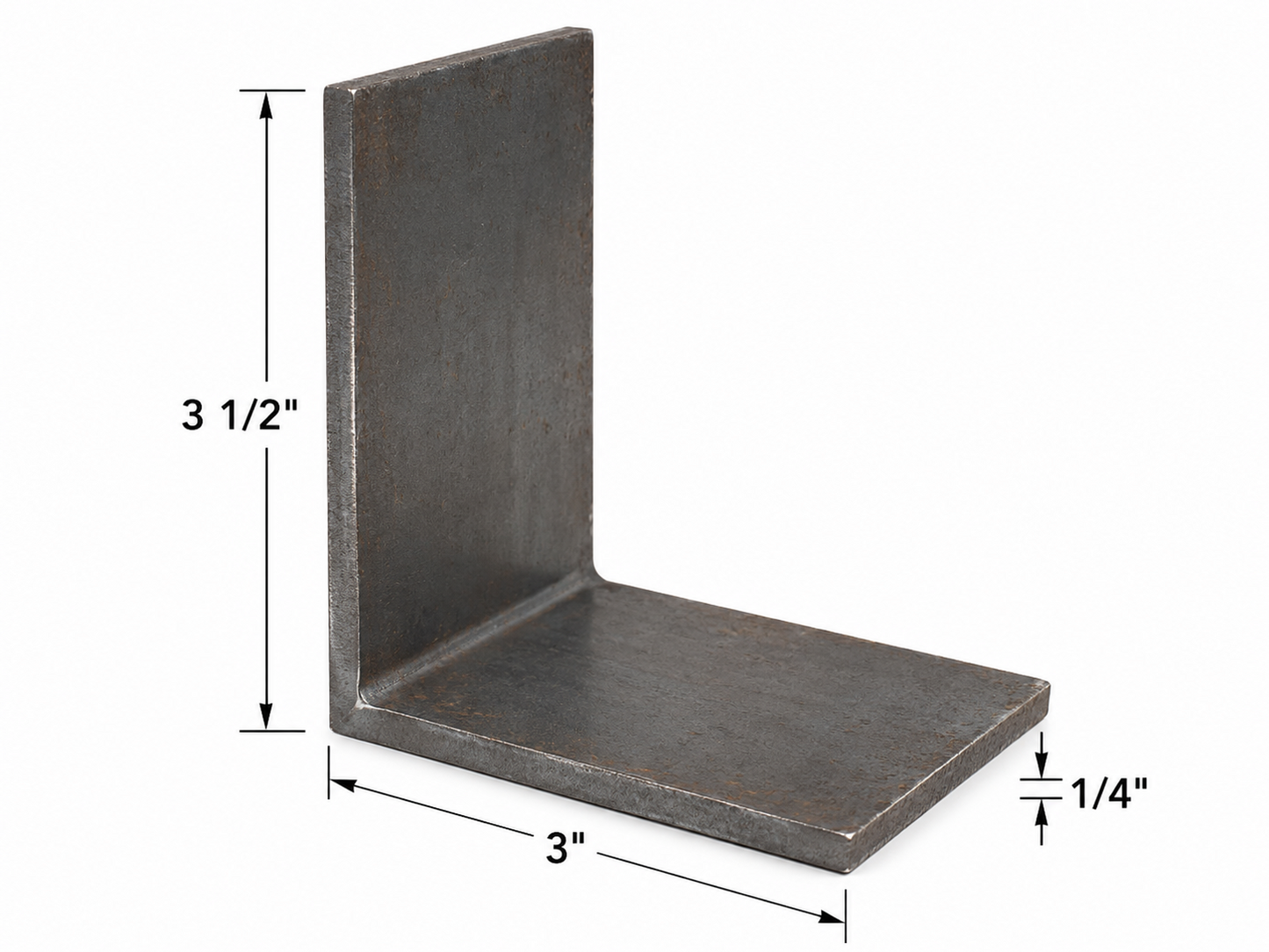 3 1/2” x 3” x 1/4” Steel Angle Iron A36 Hot Rolled Carbon Steel Lintel Bracket 3.5” x 3” x 0.25” Metal Trim Brace