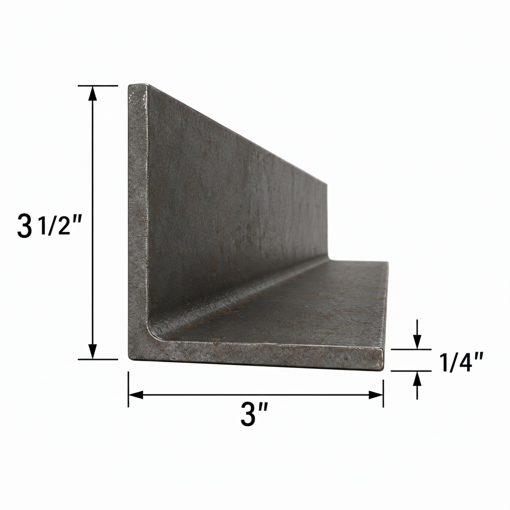 3 1/2” x 3” x 1/4” Steel Angle Iron A36 Hot Rolled Carbon Steel Lintel Bracket 3.5” x 3” x 0.25” Metal Trim Brace