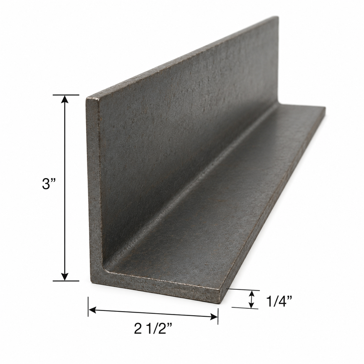 3” x 2 1/2” x 1/4” Steel Angle Iron A36 Hot Rolled Carbon Steel Unequal Angle Bracket 3” x 2.5” x 0.25” Metal Lintel Trim Brace