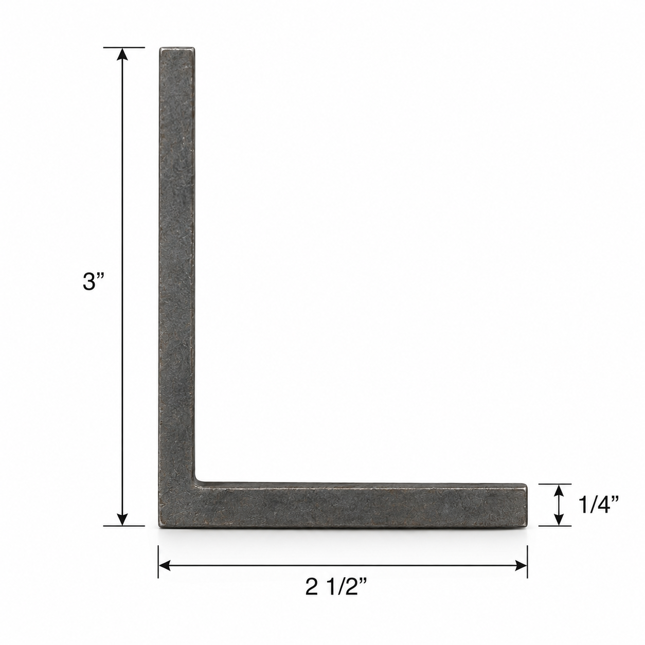 3” x 2 1/2” x 1/4” Steel Angle Iron A36 Hot Rolled Carbon Steel Unequal Angle Bracket 3” x 2.5” x 0.25” Metal Lintel Trim Brace