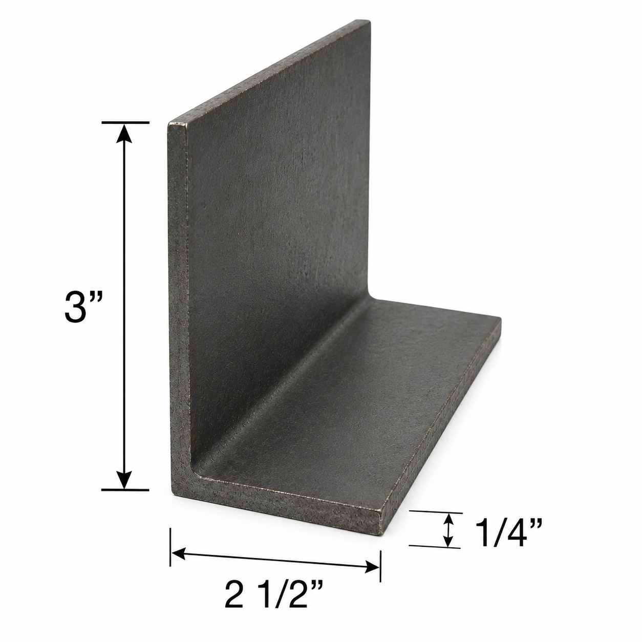 3” x 2 1/2” x 1/4” Steel Angle Iron A36 Hot Rolled Carbon Steel Unequal Angle Bracket 3” x 2.5” x 0.25” Metal Lintel Trim Brace