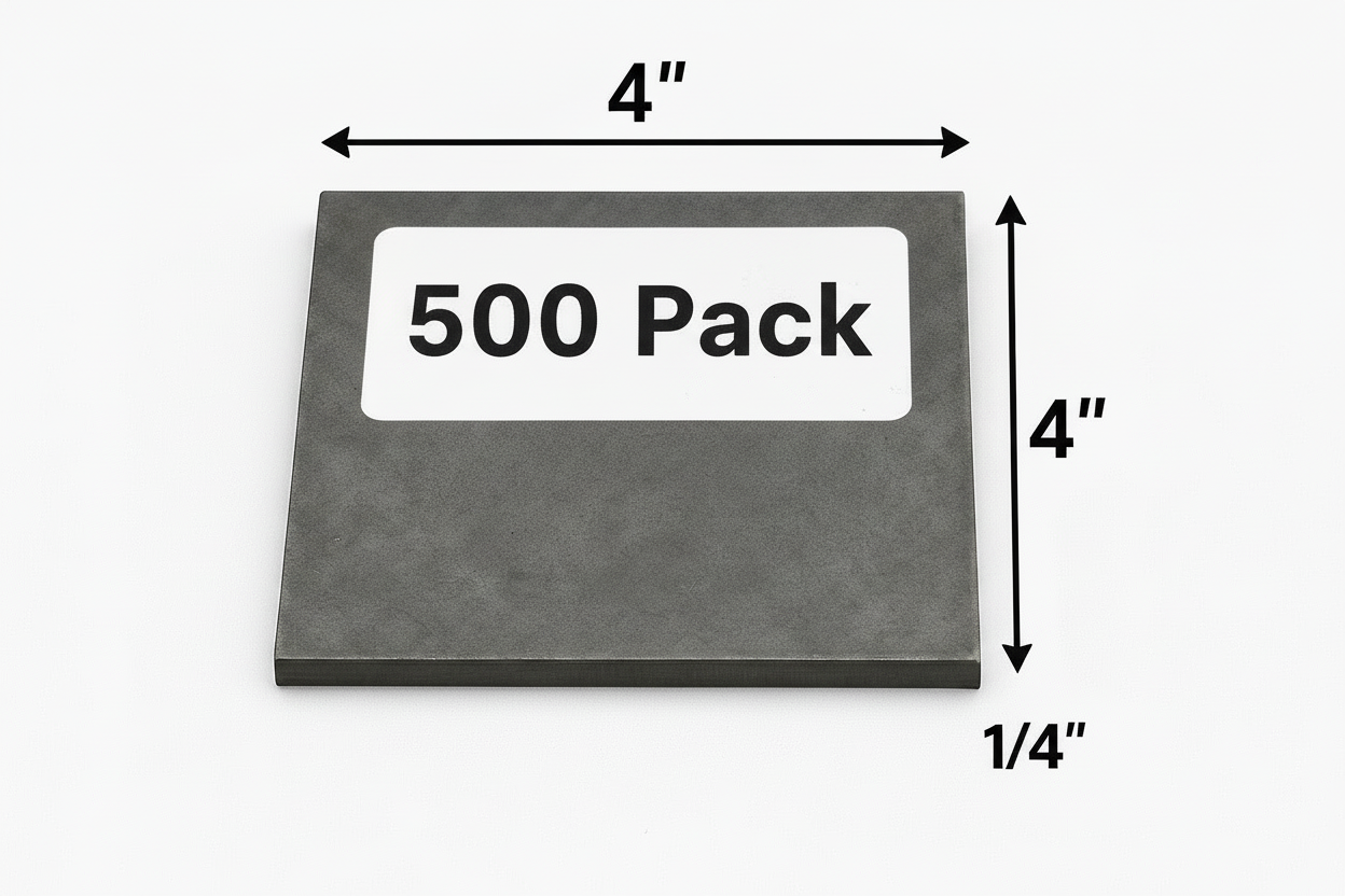 4" x 4" x 1/4" steel shim 500 pack