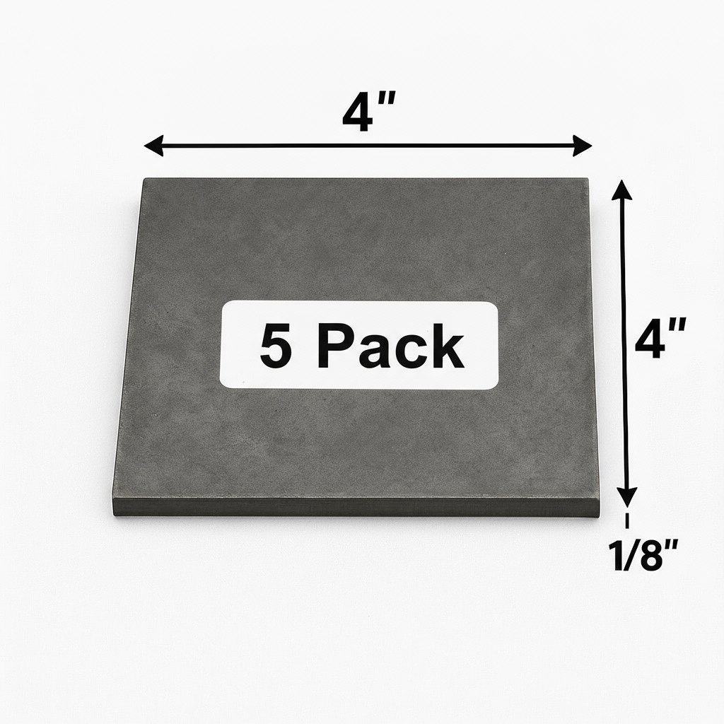 4" x 4" x 1/8" Carbon Steel Metal Shim Base Plate - 11ga Welding Test Practice Coupons - A36 Hot Rolled 0.125” Steel Plate - Welding Kit - Bulk Value Packs