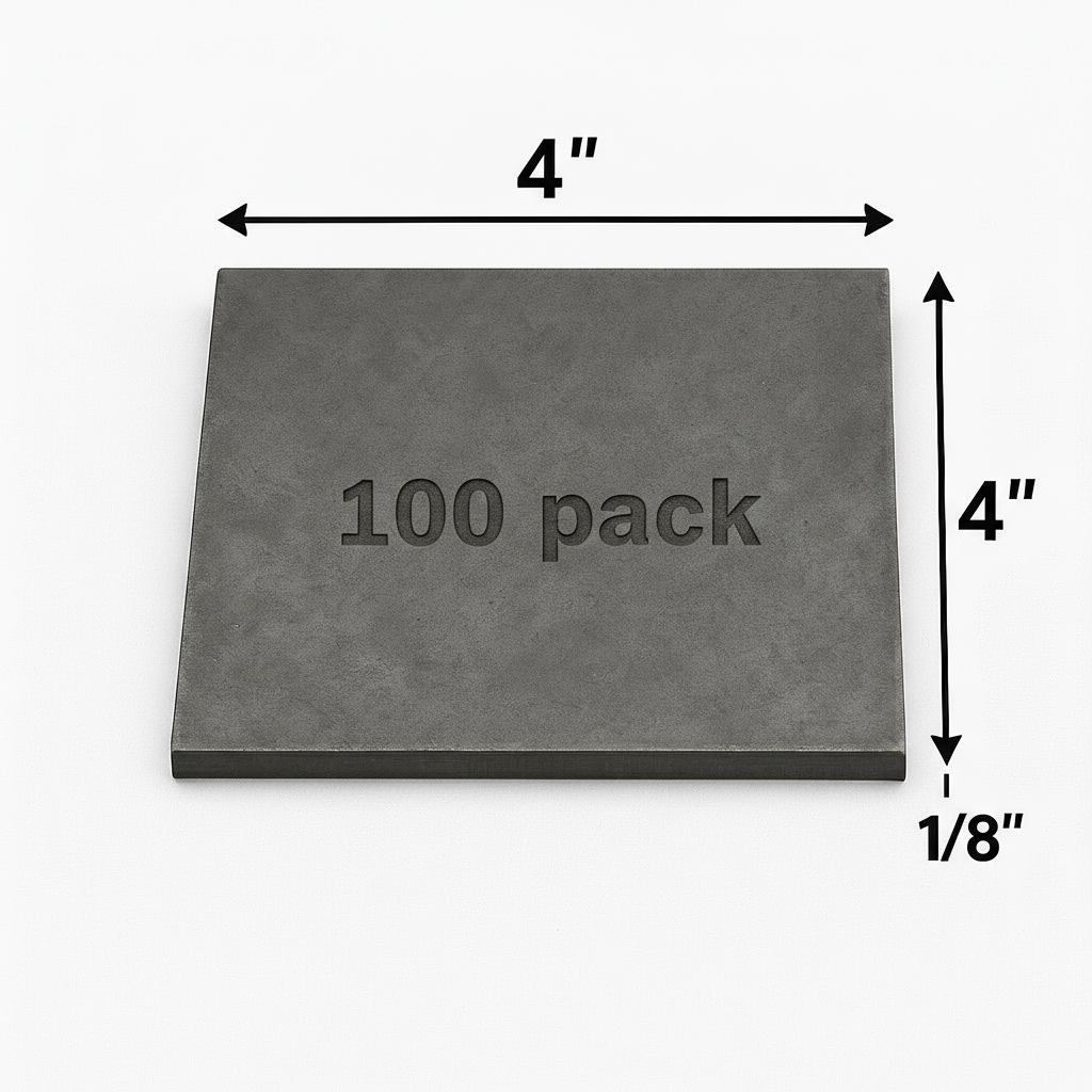 4" x 4" x 1/8" Carbon Steel Metal Shim Base Plate - 11ga Welding Test Practice Coupons - A36 Hot Rolled 0.125” Steel Plate - Welding Kit - Bulk Value Packs