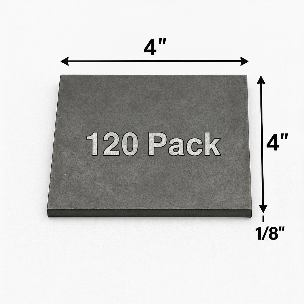 4" x 4" x 1/8" Carbon Steel Metal Shim Base Plate - 11ga Welding Test Practice Coupons - A36 Hot Rolled 0.125” Steel Plate - Welding Kit - Bulk Value Packs
