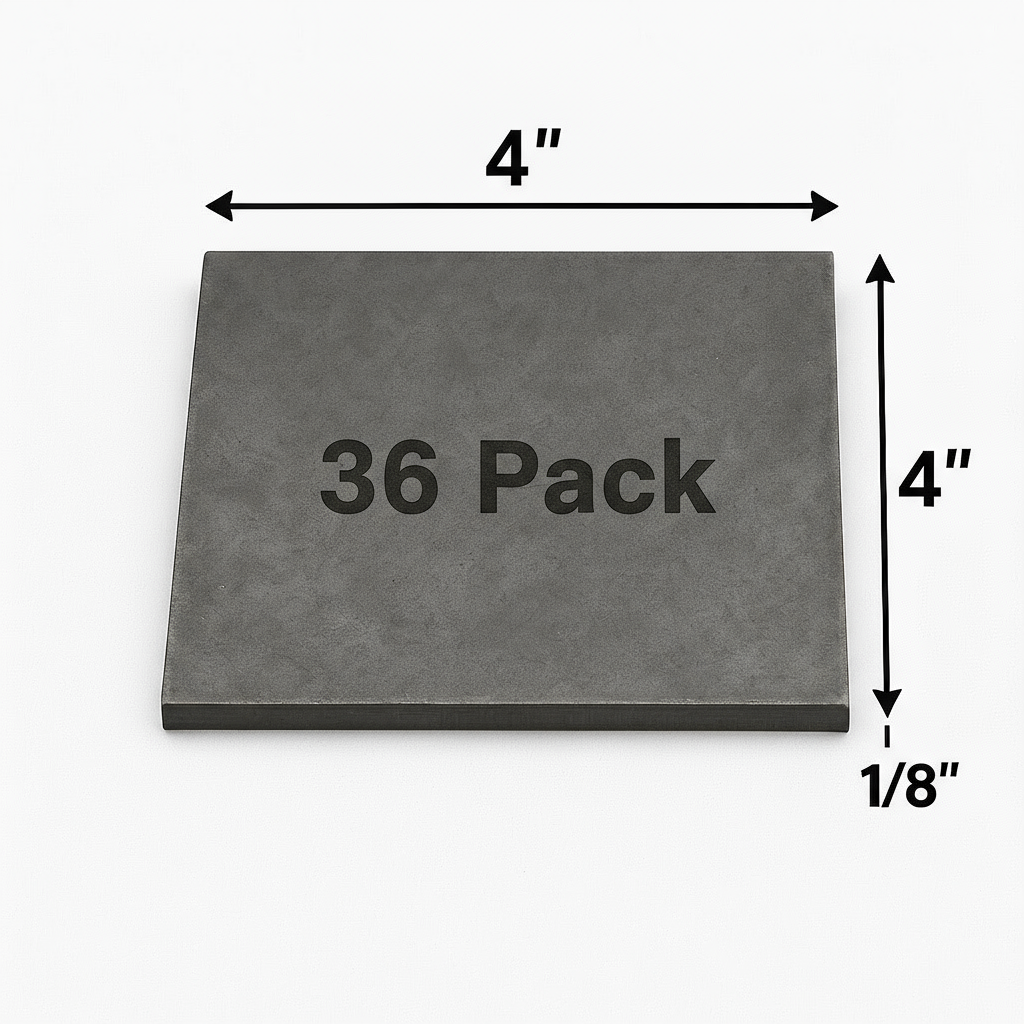 4" x 4" x 1/8" Carbon Steel Metal Shim Base Plate - 11ga Welding Test Practice Coupons - A36 Hot Rolled 0.125” Steel Plate - Welding Kit - Bulk Value Packs