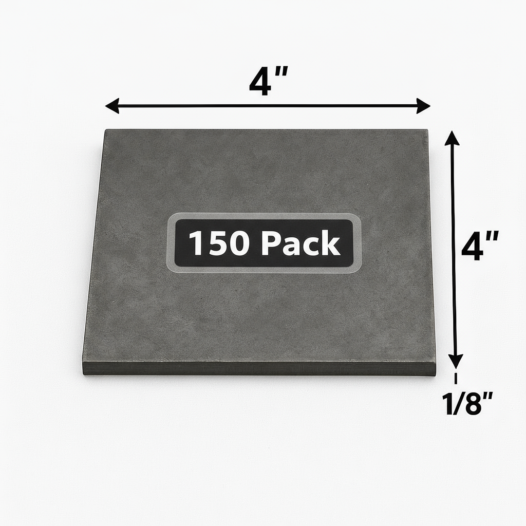 4" x 4" x 1/8" Carbon Steel Metal Shim Base Plate - 11ga Welding Test Practice Coupons - A36 Hot Rolled 0.125” Steel Plate - Welding Kit - Bulk Value Packs