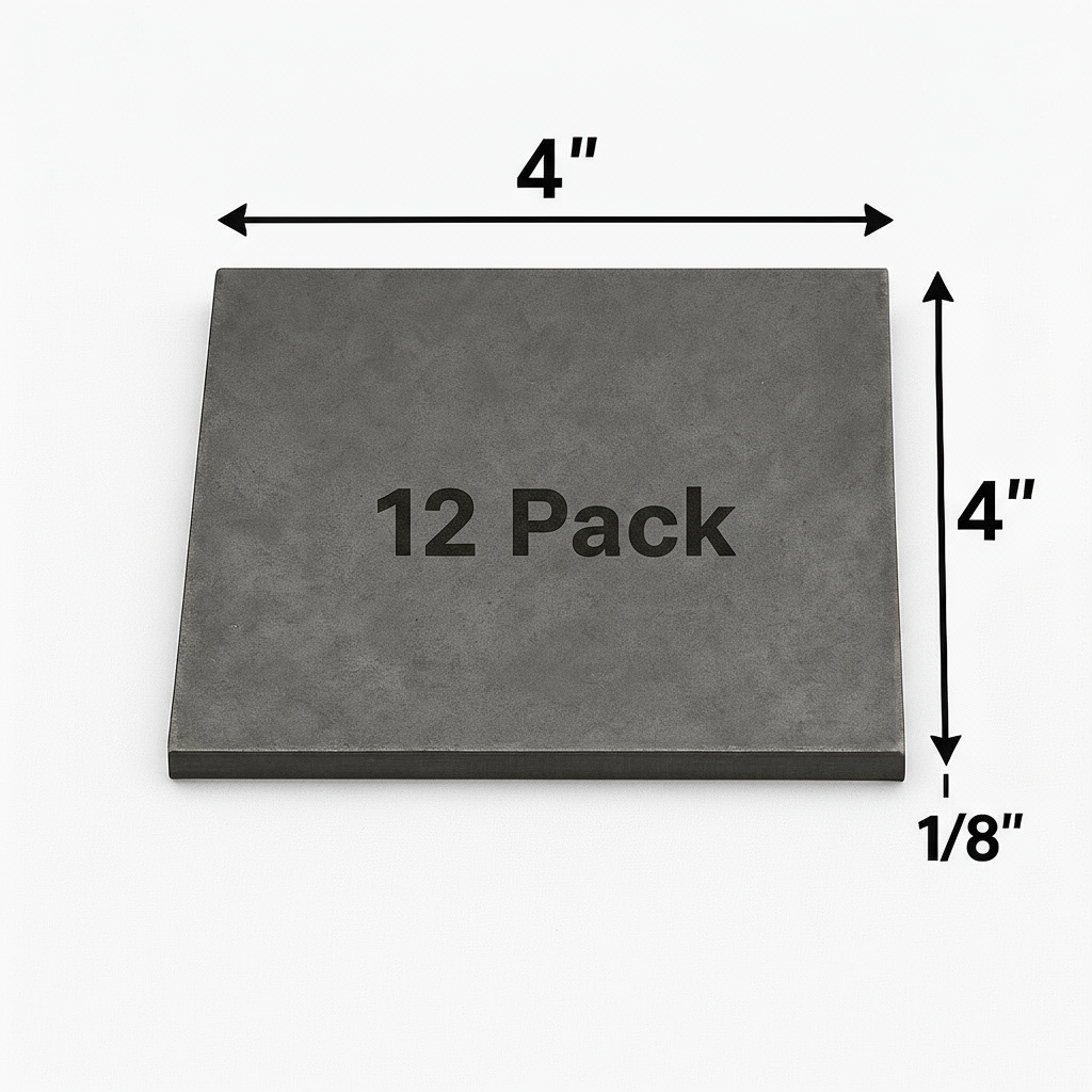 4" x 4" x 1/8" Carbon Steel Metal Shim Base Plate - 11ga Welding Test Practice Coupons - A36 Hot Rolled 0.125” Steel Plate - Welding Kit - Bulk Value Packs