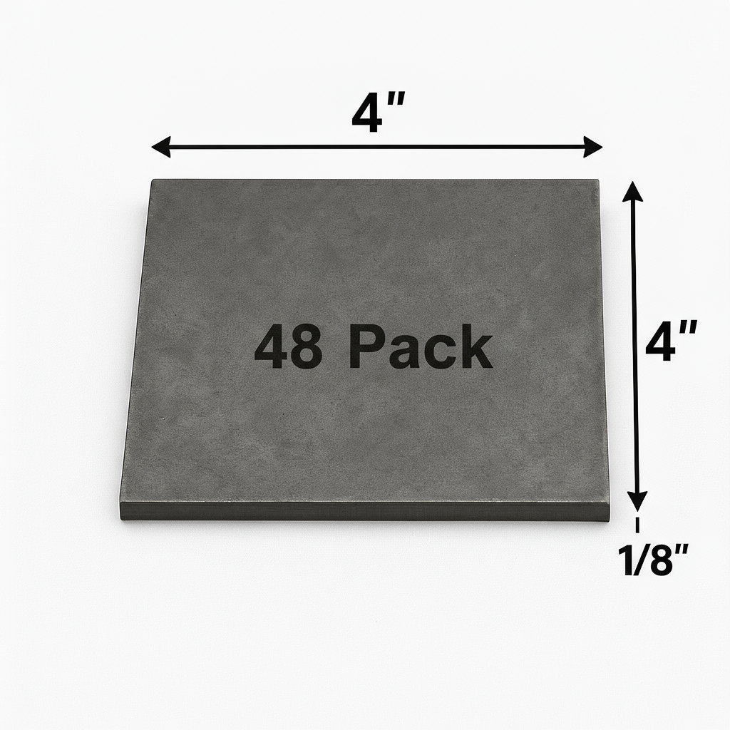 4" x 4" x 1/8" Carbon Steel Metal Shim Base Plate - 11ga Welding Test Practice Coupons - A36 Hot Rolled 0.125” Steel Plate - Welding Kit - Bulk Value Packs