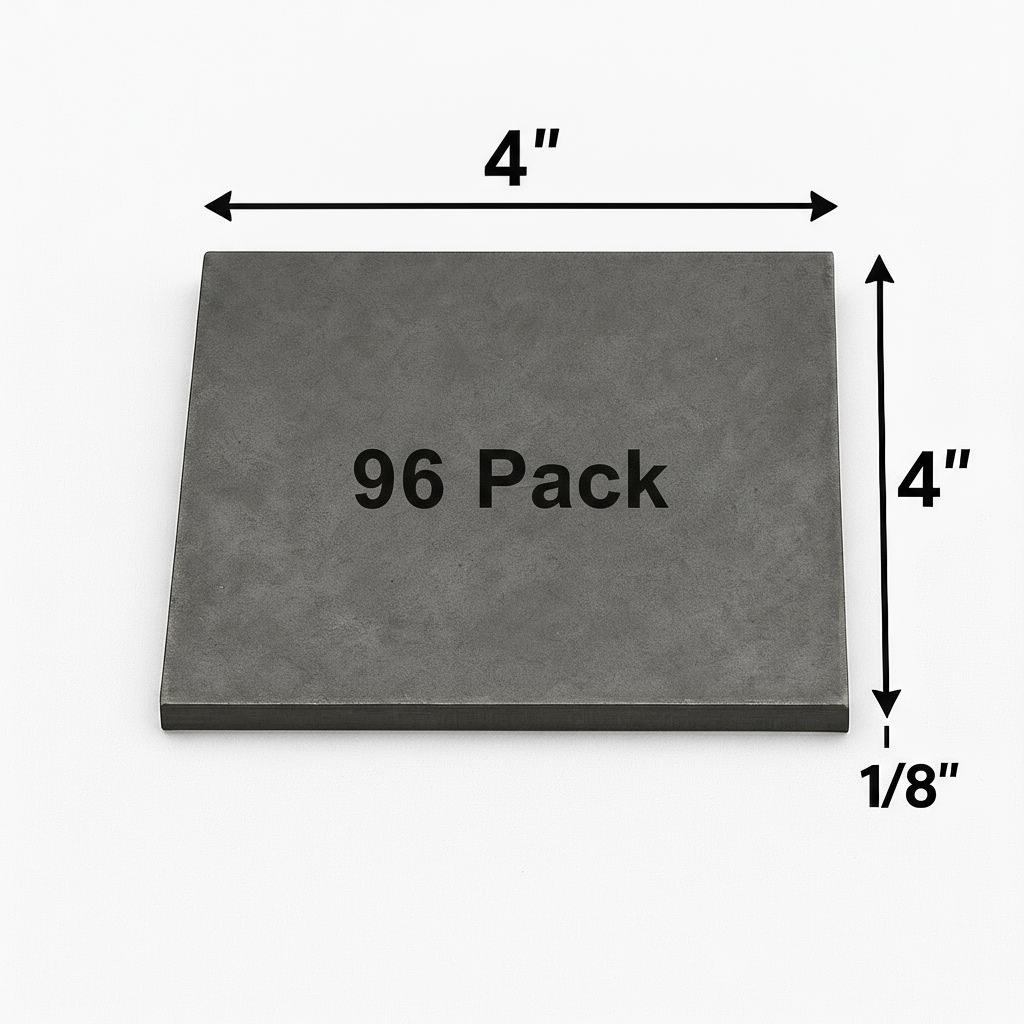 4" x 4" x 1/8" Carbon Steel Metal Shim Base Plate - 11ga Welding Test Practice Coupons - A36 Hot Rolled 0.125” Steel Plate - Welding Kit - Bulk Value Packs