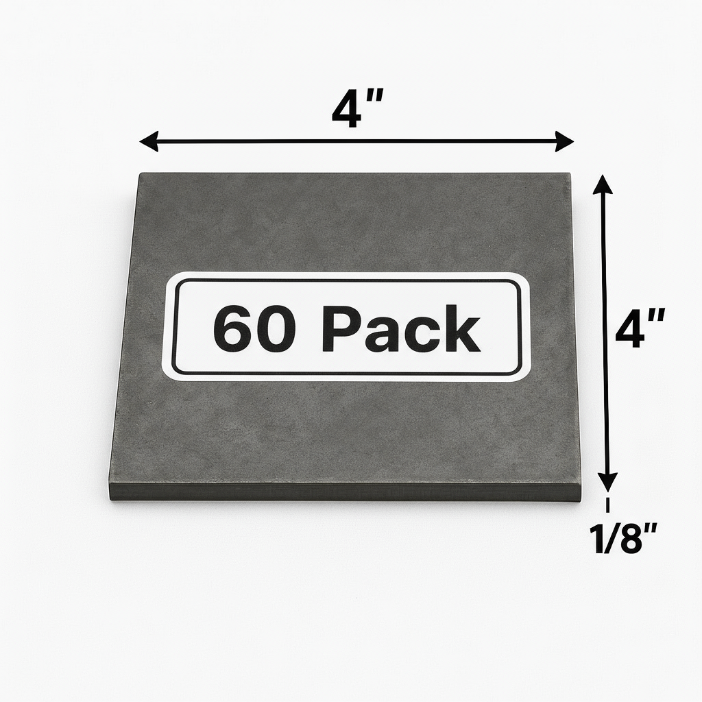 4" x 4" x 1/8" Carbon Steel Metal Shim Base Plate - 11ga Welding Test Practice Coupons - A36 Hot Rolled 0.125” Steel Plate - Welding Kit - Bulk Value Packs
