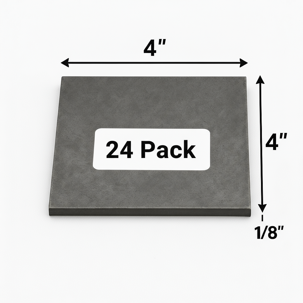 4" x 4" x 1/8" Carbon Steel Metal Shim Base Plate - 11ga Welding Test Practice Coupons - A36 Hot Rolled 0.125” Steel Plate - Welding Kit - Bulk Value Packs